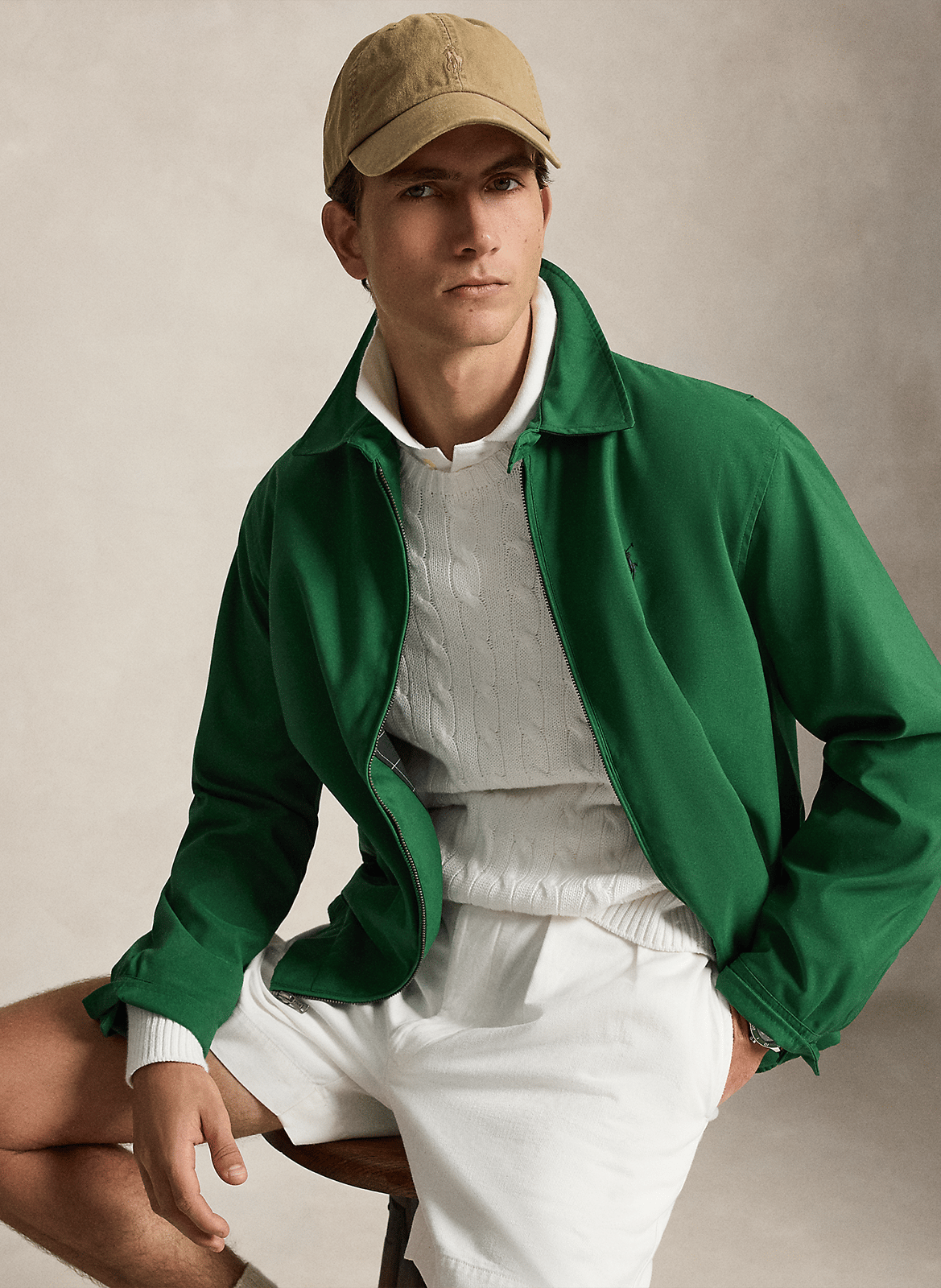 Jacket with classic collar POLO RALPH LAUREN Green