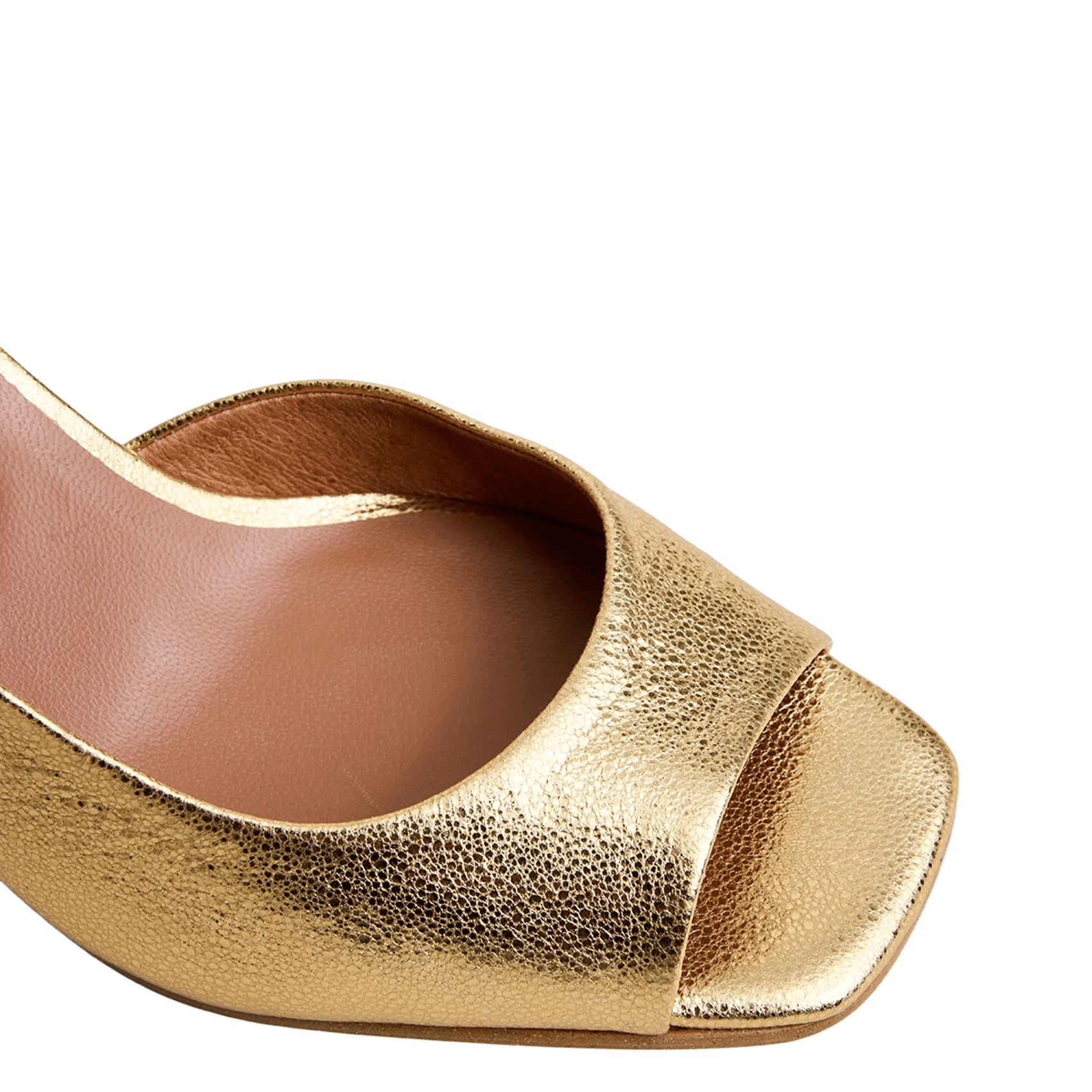 Heeled metallic leather sandals JONAK Golden
