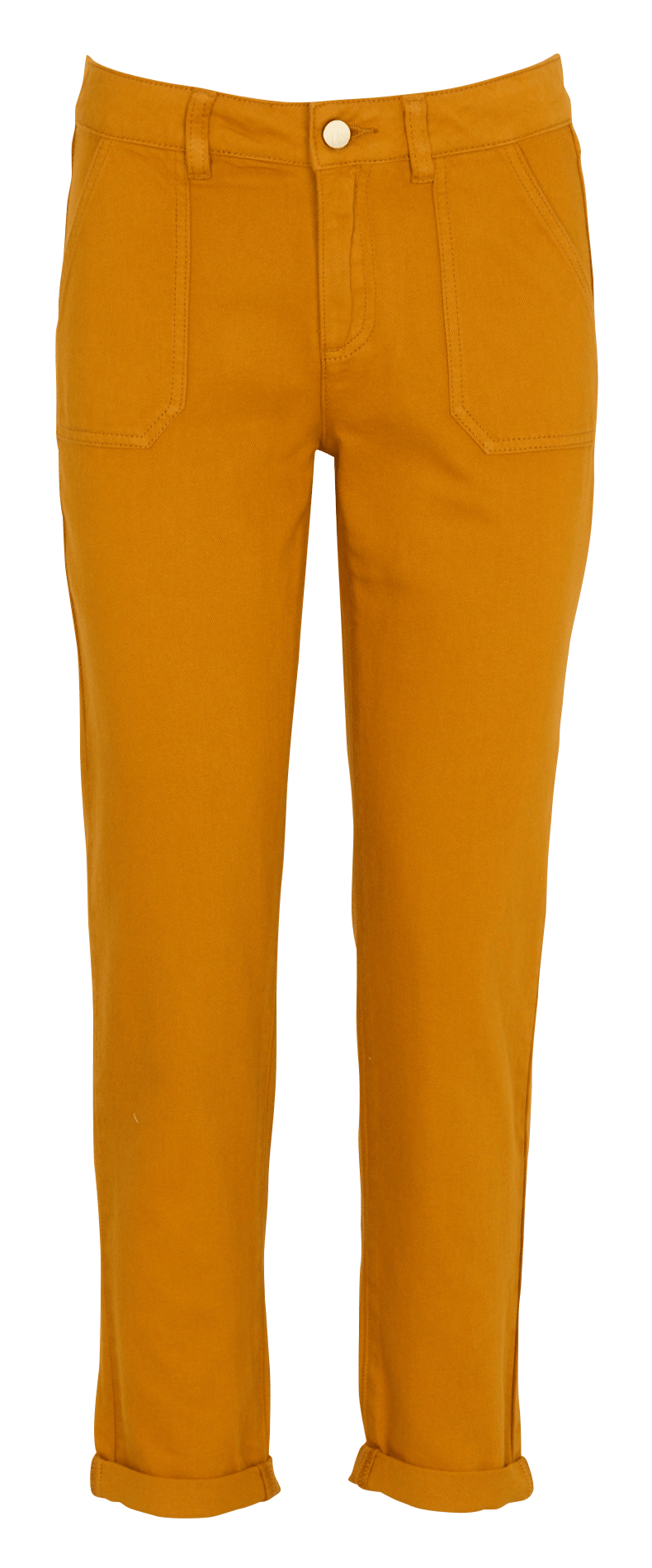 Pantalon slim taille haute en coton MAISON 123 Doré