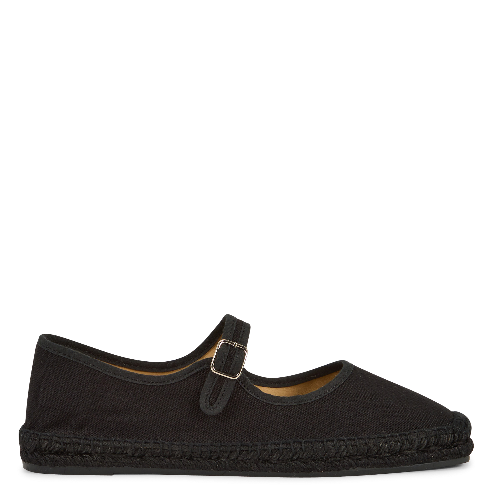 Flat plain cotton espadrilles CASTANER Black