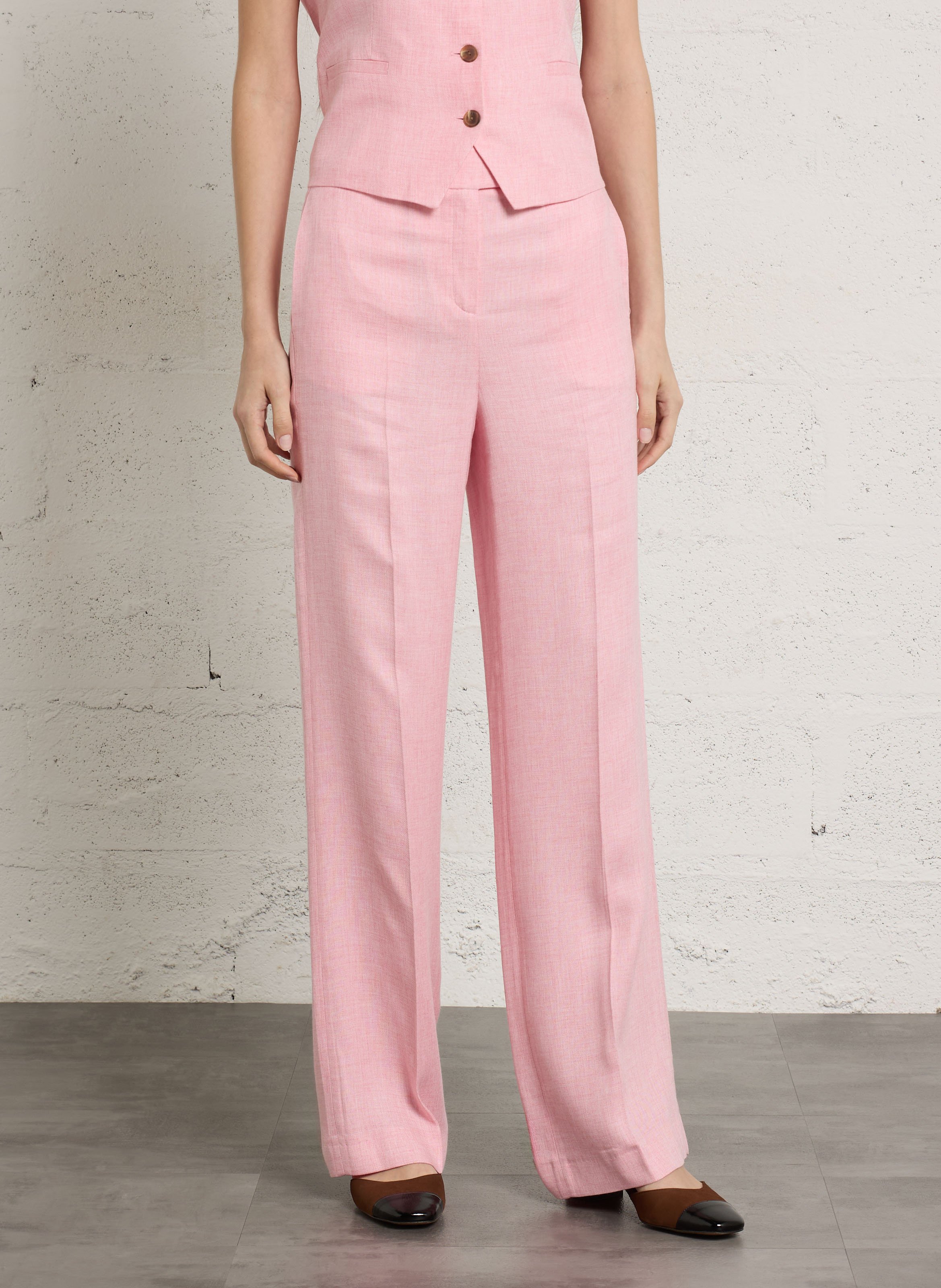 Rechte pantalon in effen kleur MAISON 123 Roze