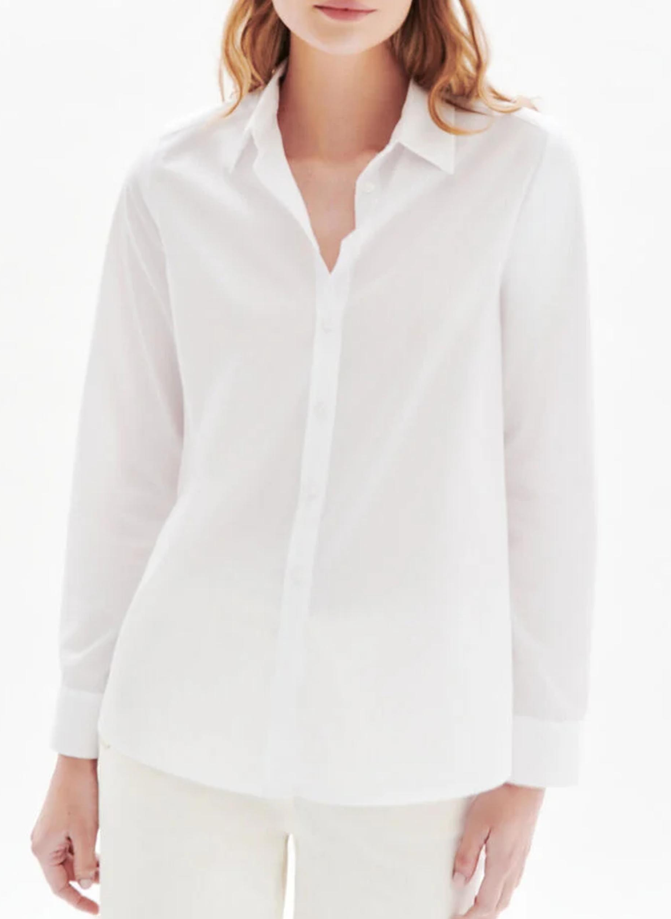 Figurbetonte Baumwollbluse mit klassischem Kragen CAROLL