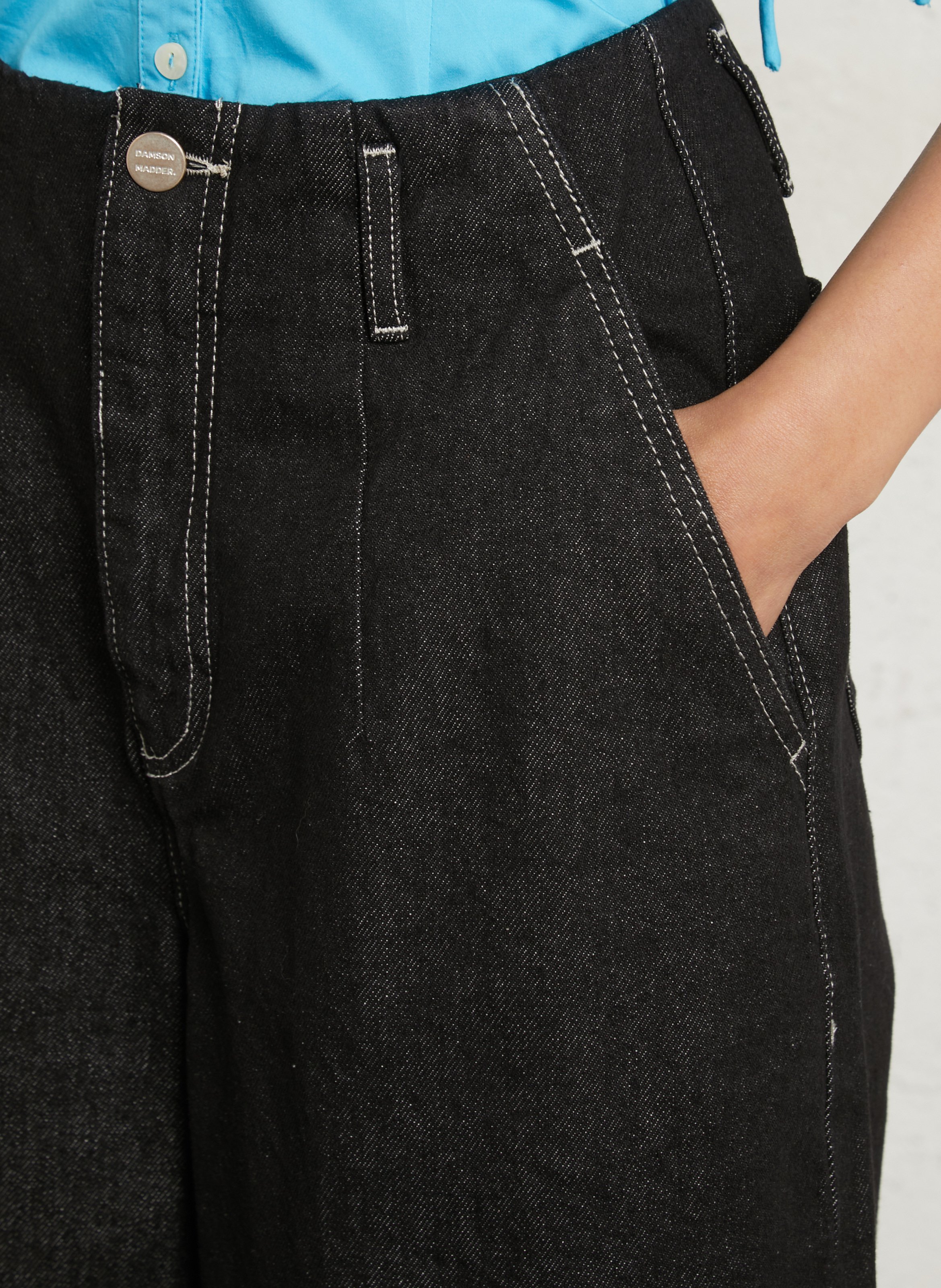 Jean large en coton bio et coton recyclé DAMSON MADDER Noir