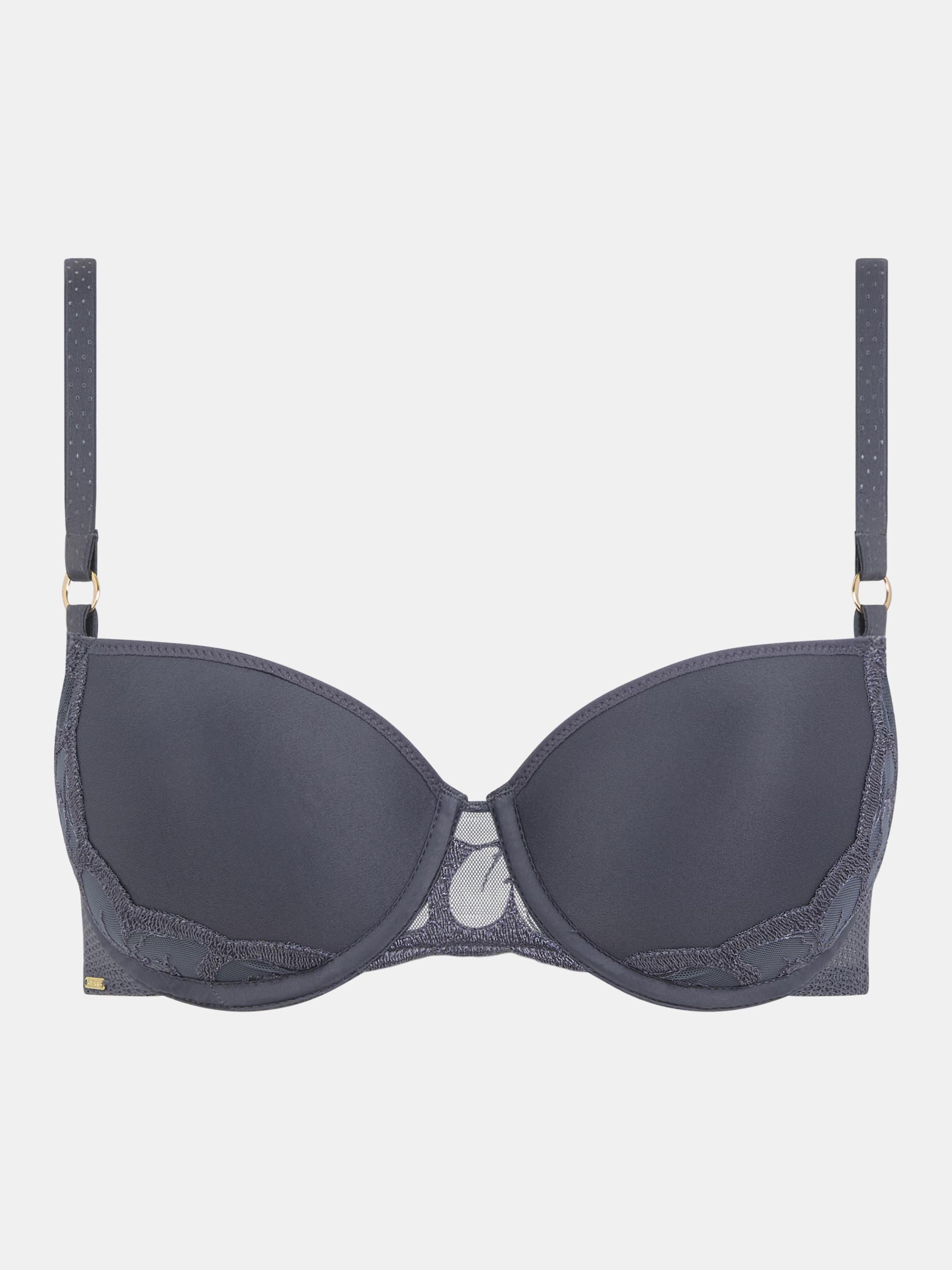 Memory foam balcony bra with floral embroidery CHANTELLE Grey