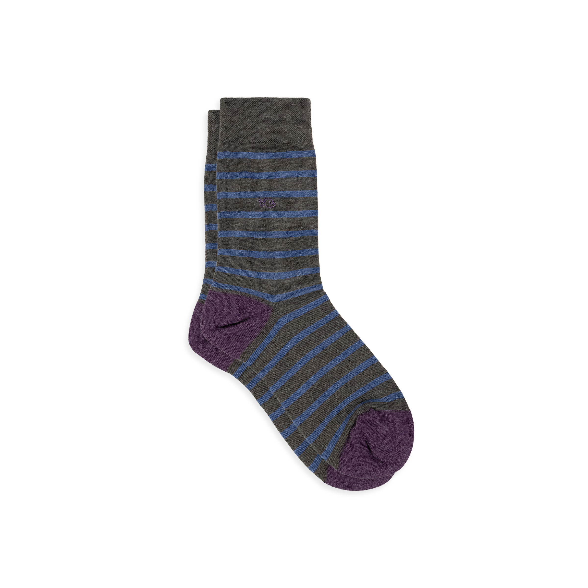 Combed cotton socks with wide stripes BILLYBELT Khaki