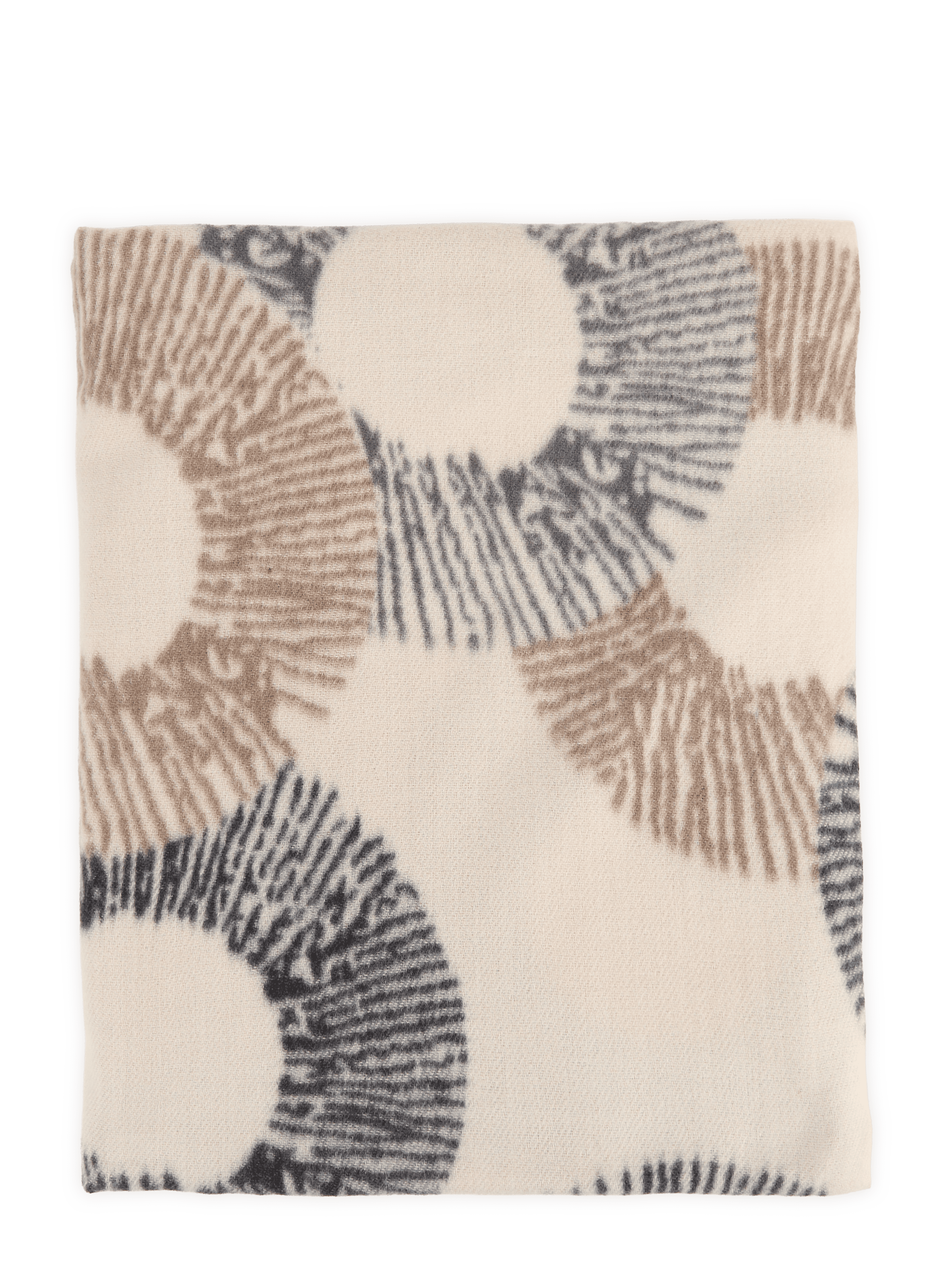 Scarf with pattern and fringes AU PRINTEMPS PARIS Beige