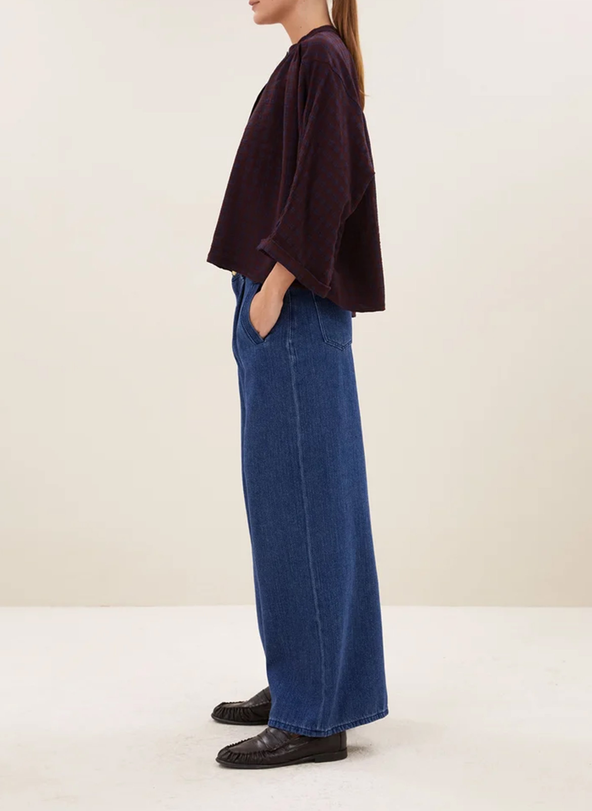 Blouse droite col rond  BY BAR Rouge