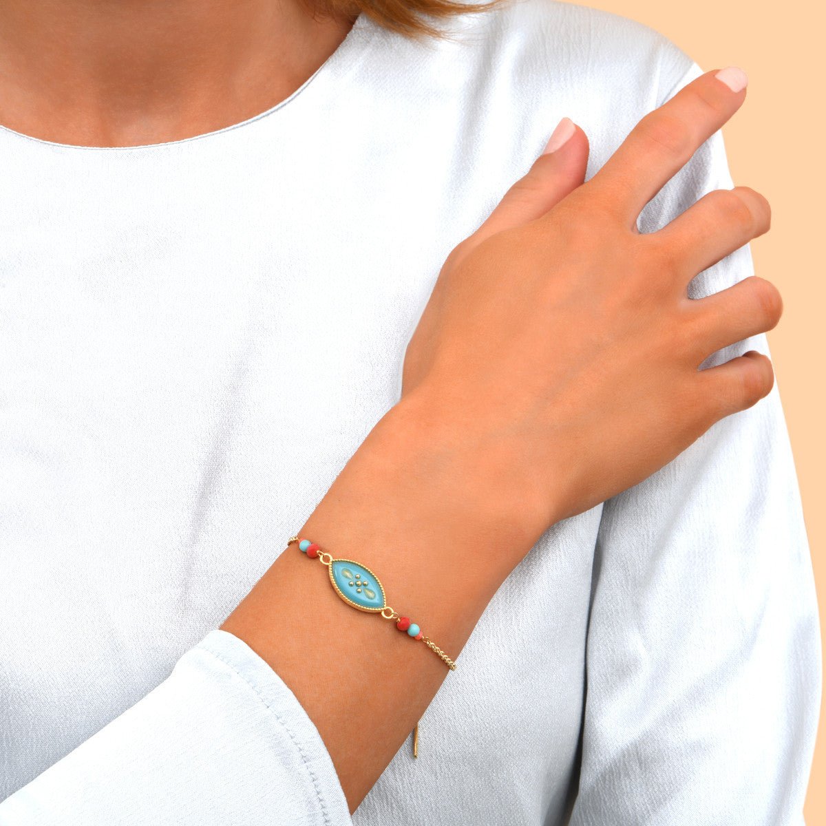 Adjustable chain bracelet SATELLITE PARIS Green