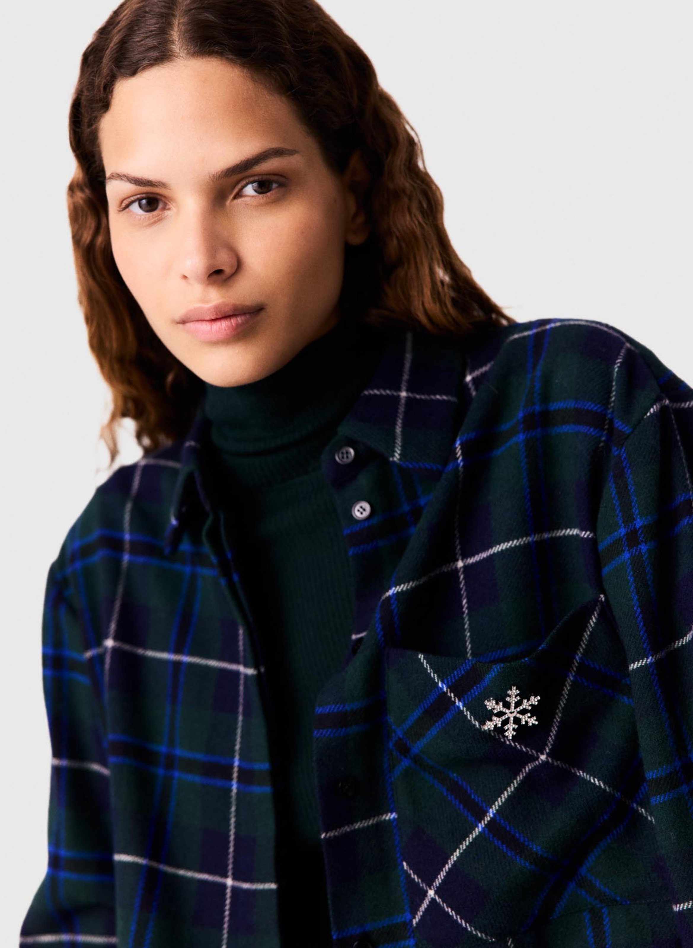 Checked shirt with classic collar MAJE Green