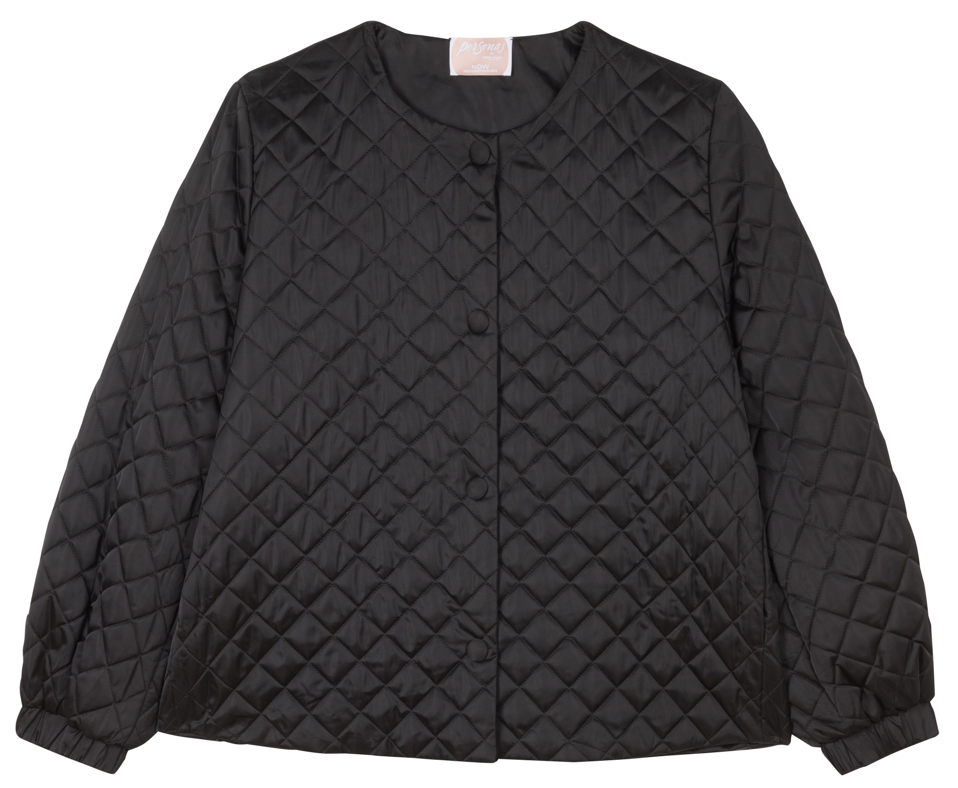 Cropped quilted padded jacket PERSONA by Marina Rinaldi Black