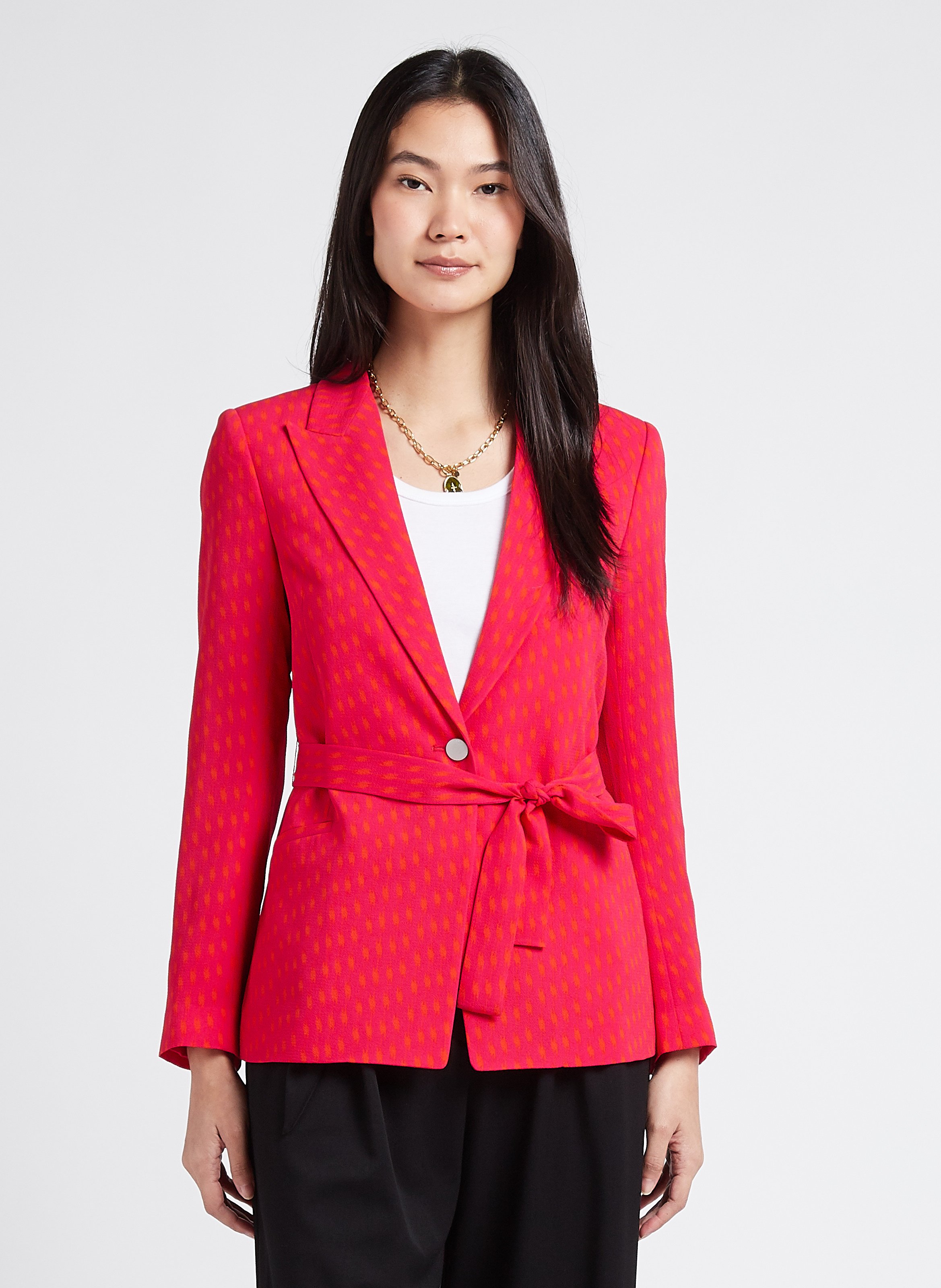 Veste De Tailleur Imprim e Rose Fuschia Ikks Femme Place des