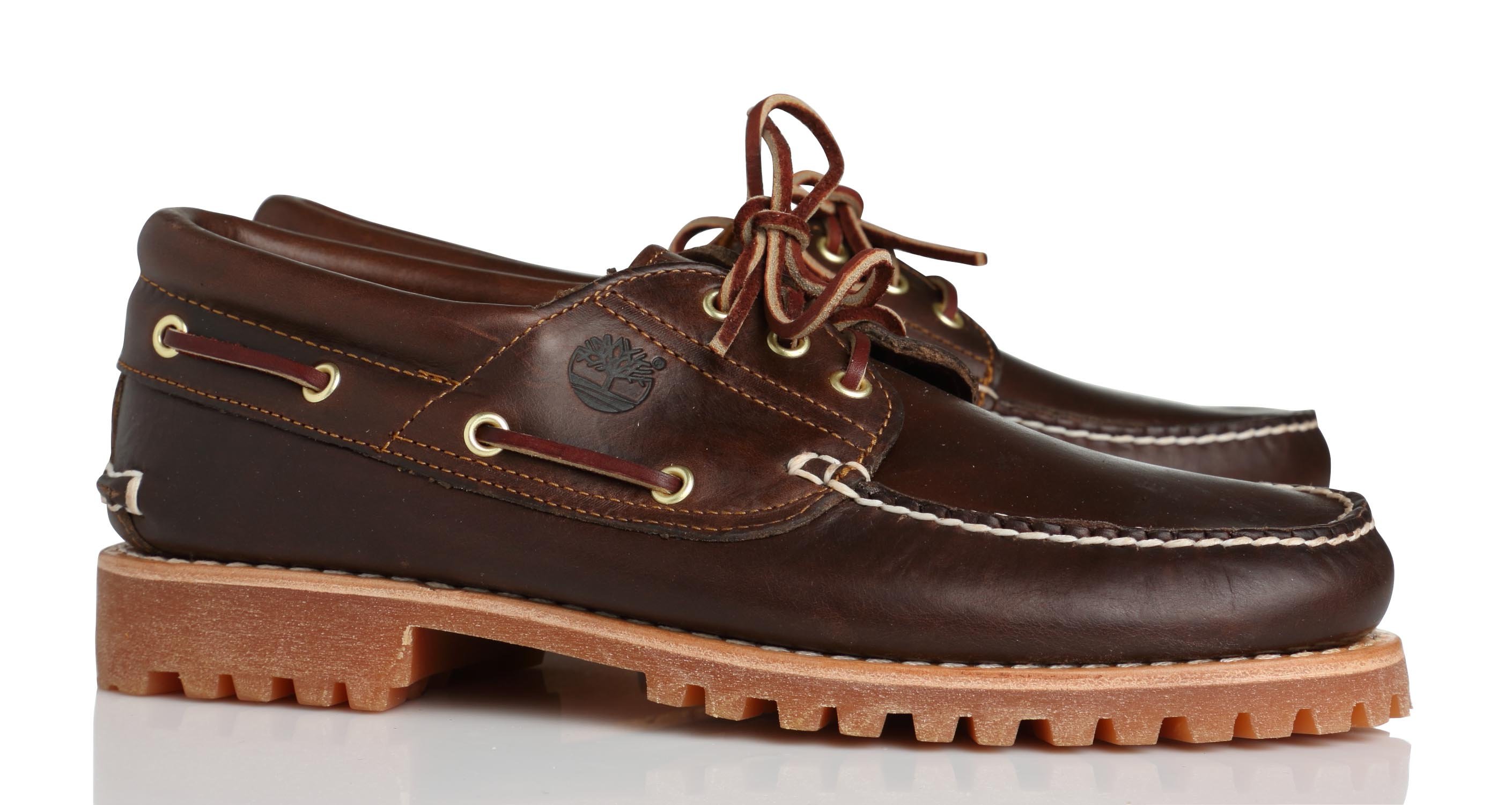 Chaussures bateau en cuir TIMBERLAND Marron