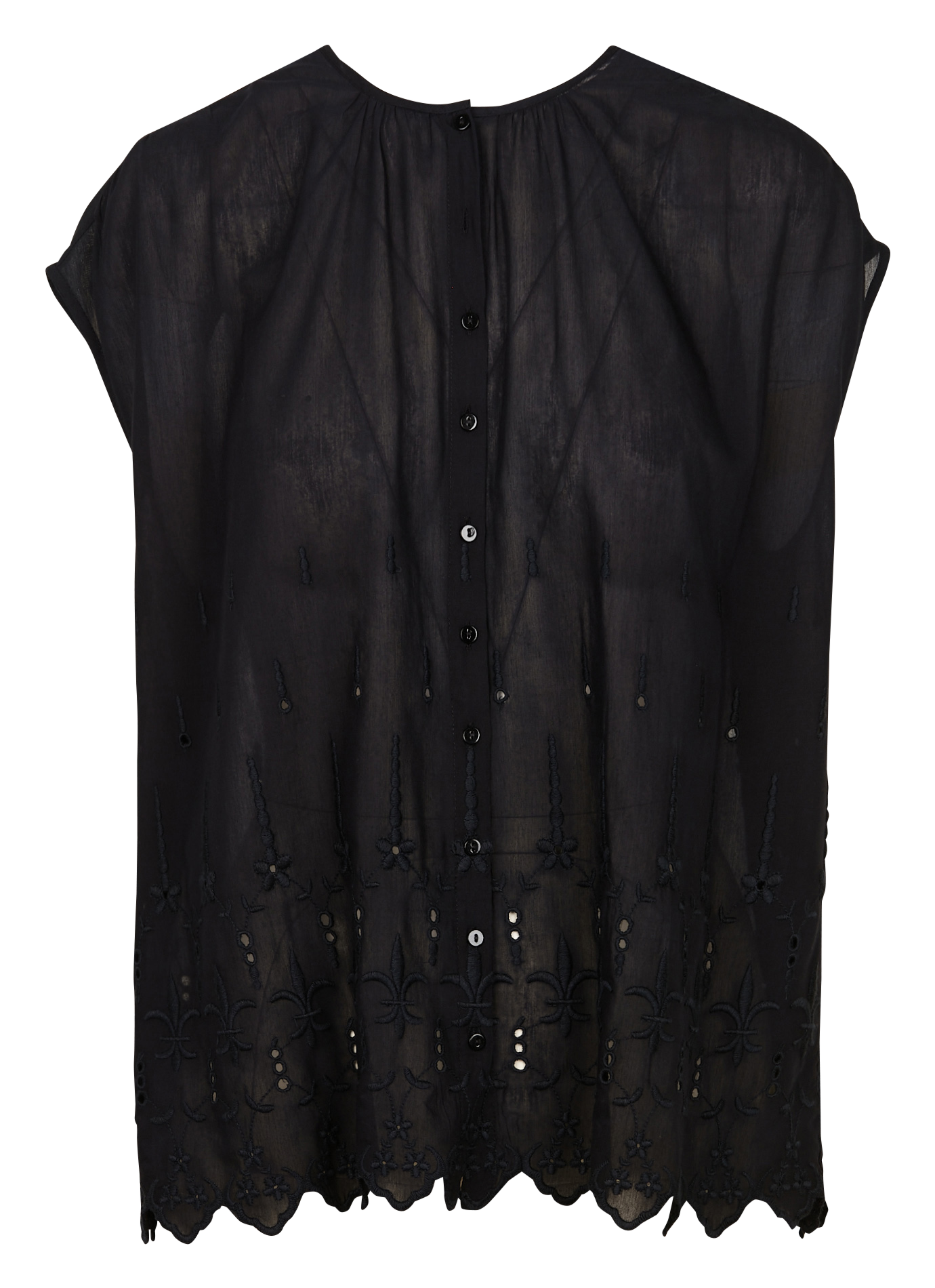 Loose-fit round-neck cotton shirt SWILDENS Black