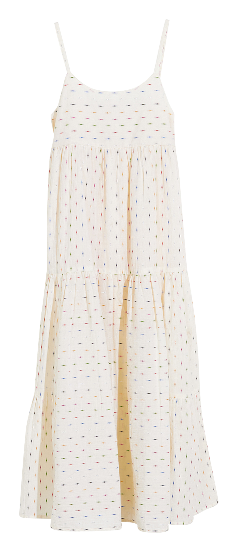 Long dress with ruffles and metallic threads in cotton BELLEROSE Grey