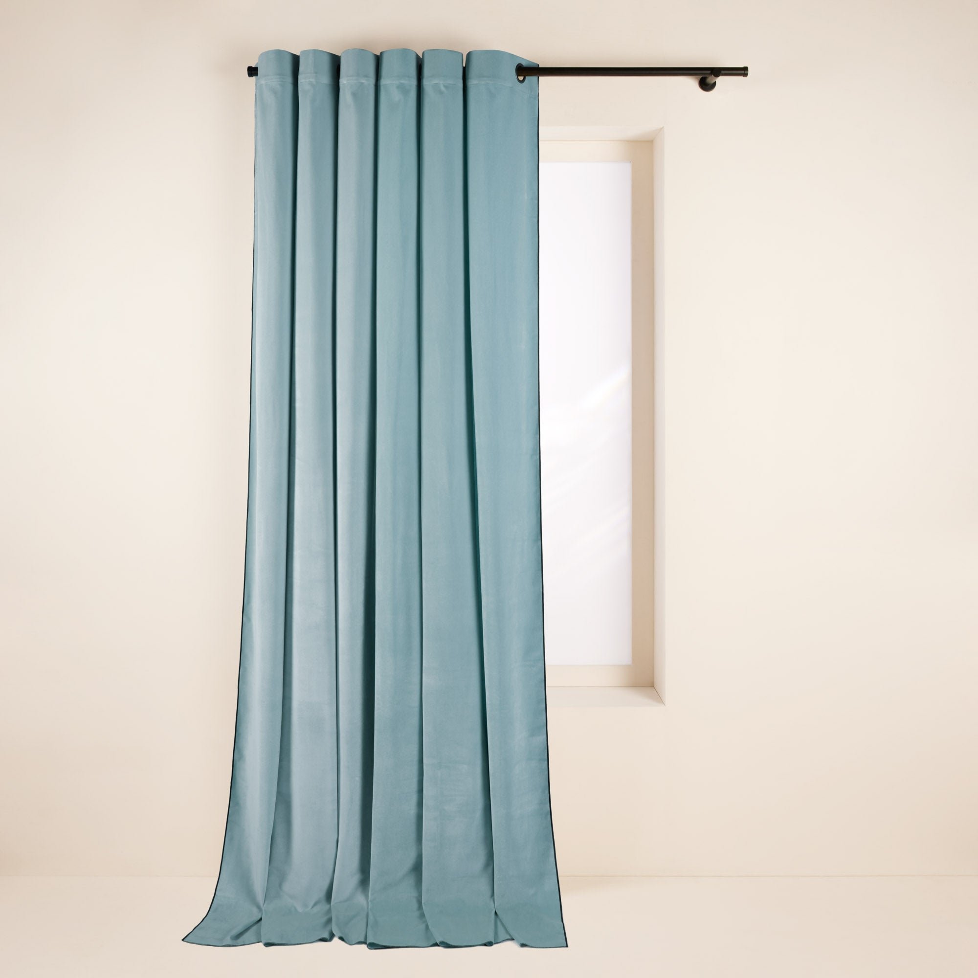 Curtain with black eyelets MADURA Blue