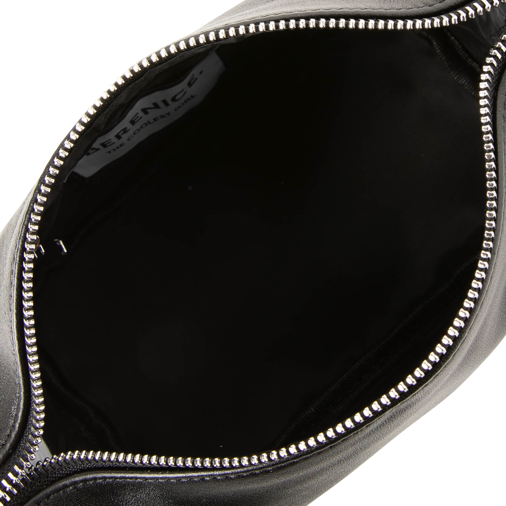 Kleine Ledertasche mit Metallgriff BERENICE Schwarz