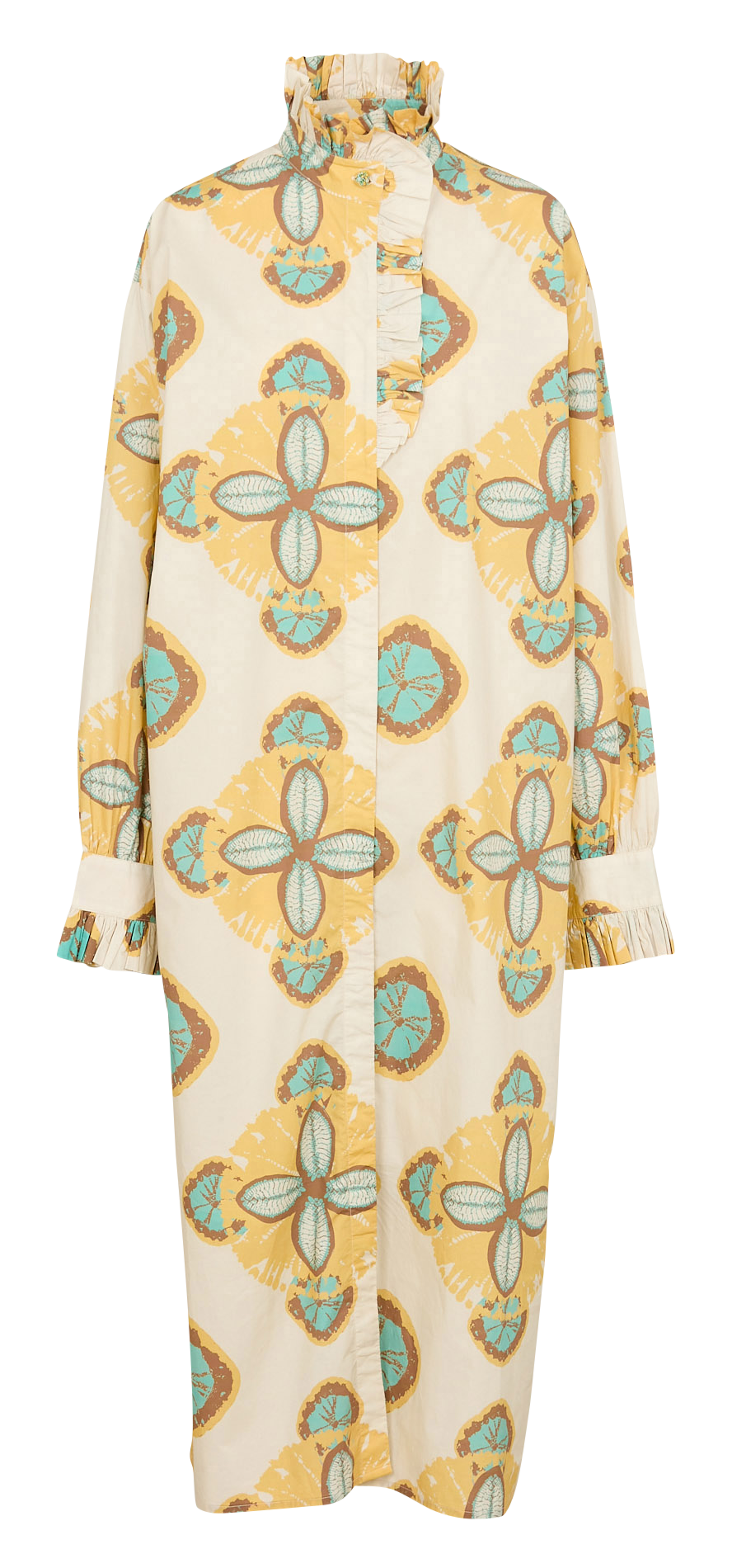 Long printed cotton dress V DE VINSTER Yellow