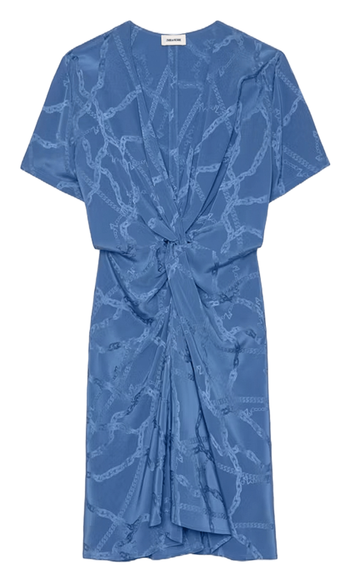 Robe courte col v en soie ZADIG&VOLTAIRE Bleu