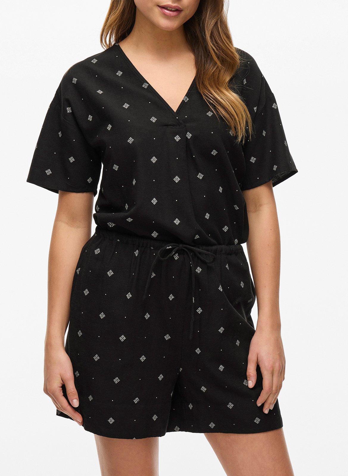 Top droit imprimé VILA Noir