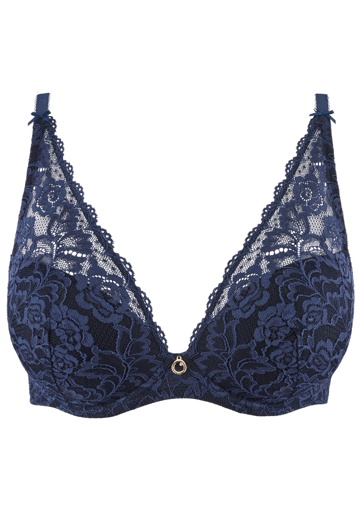 La Reine de la Nuit lyrical black scarf-style plunge bra AUBADE Blue