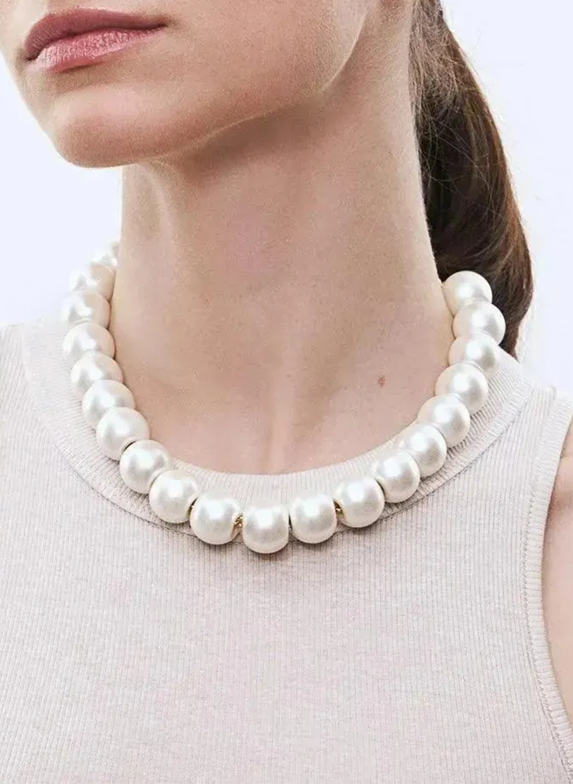 Collier à perles VANESSA BARONI Blanc