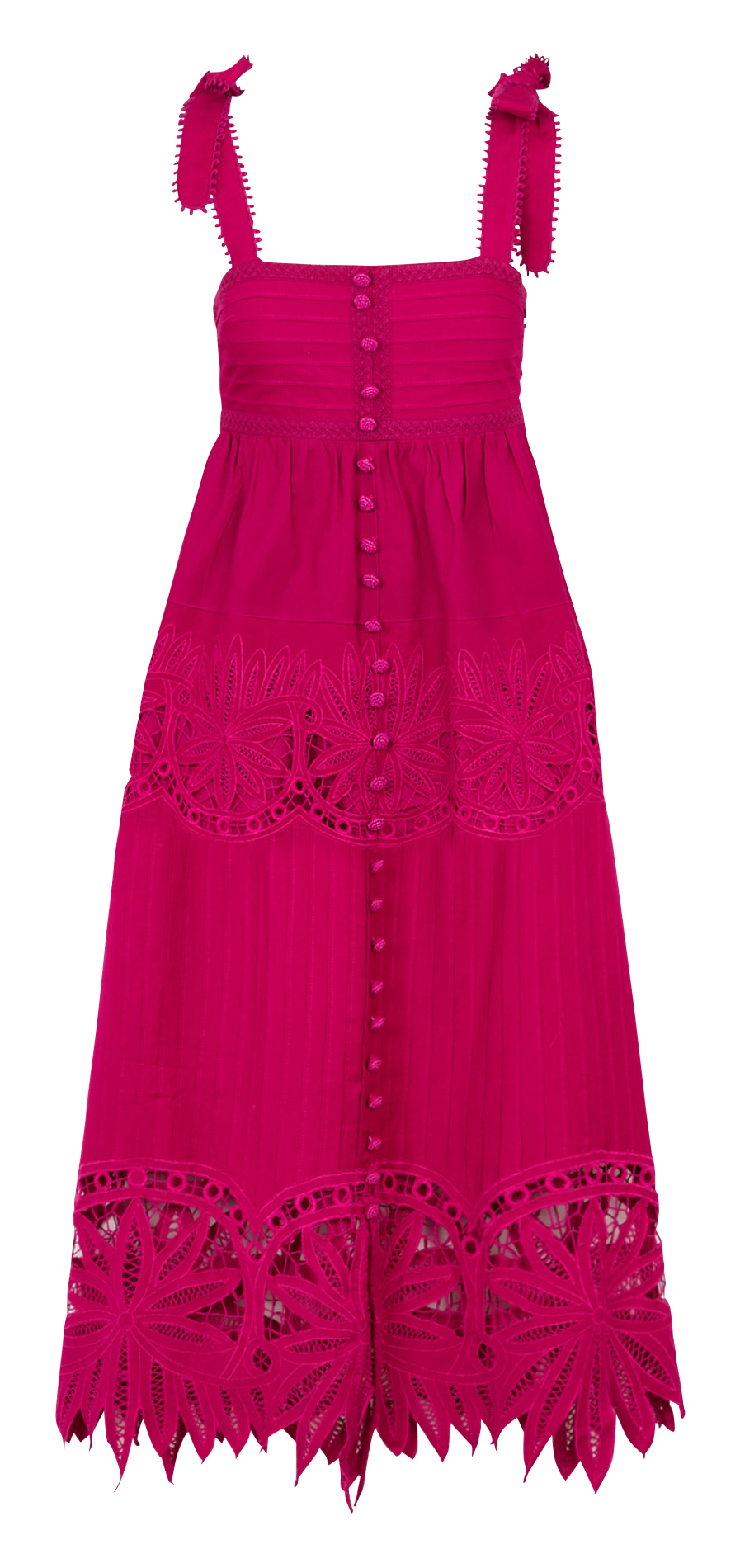 Robe midi évasée en dentelle Rose