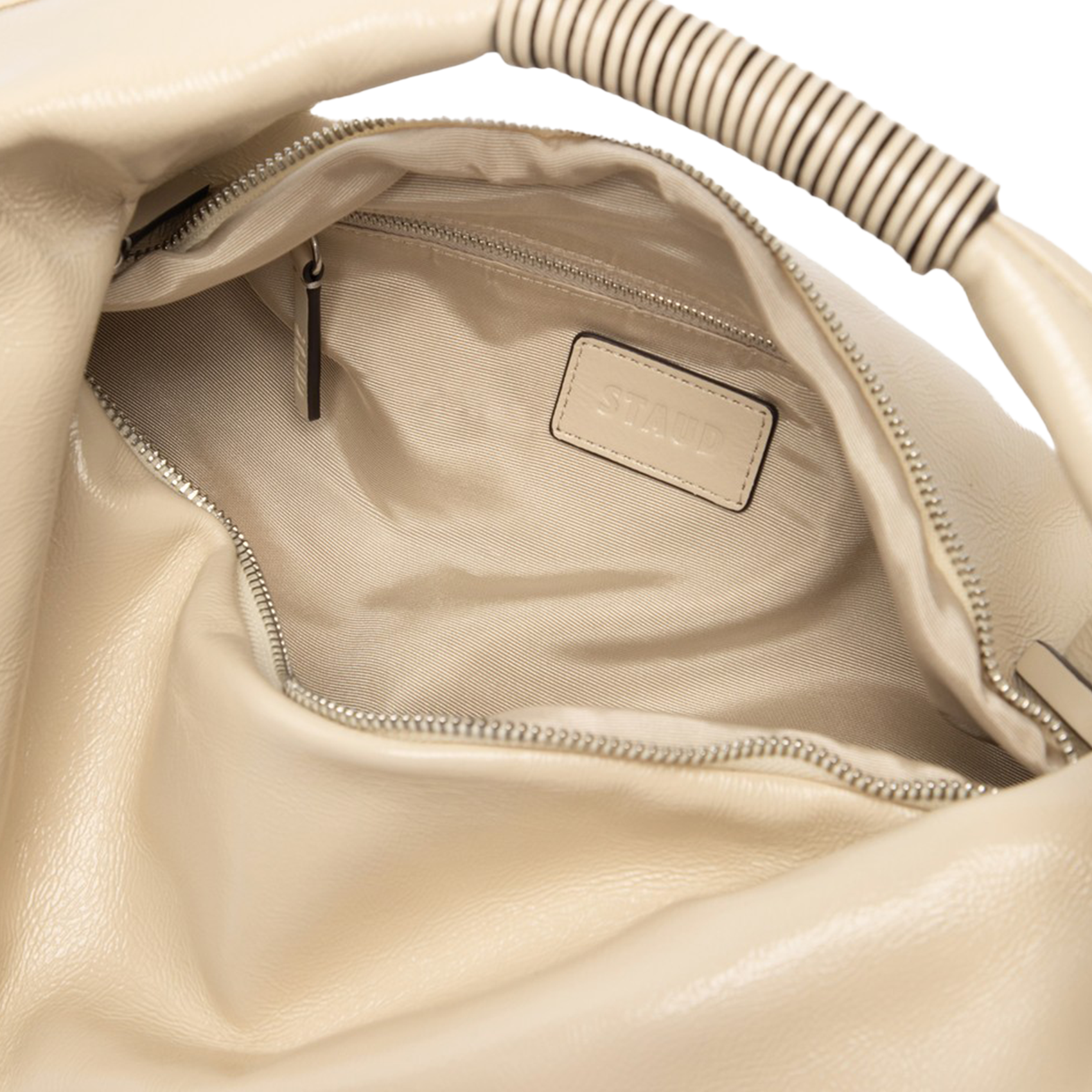 Leather clutch bag STAUD White