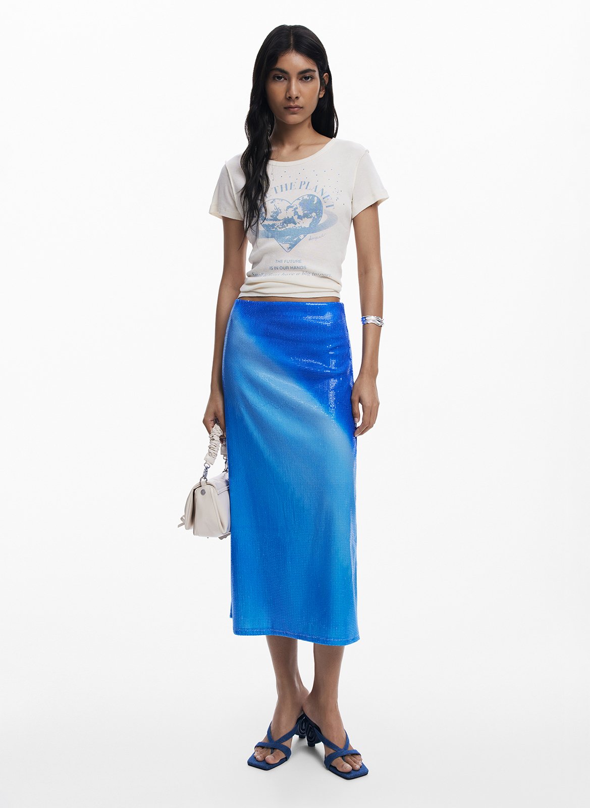 Tee-shirt col rond imprimé DESIGUAL Blanc