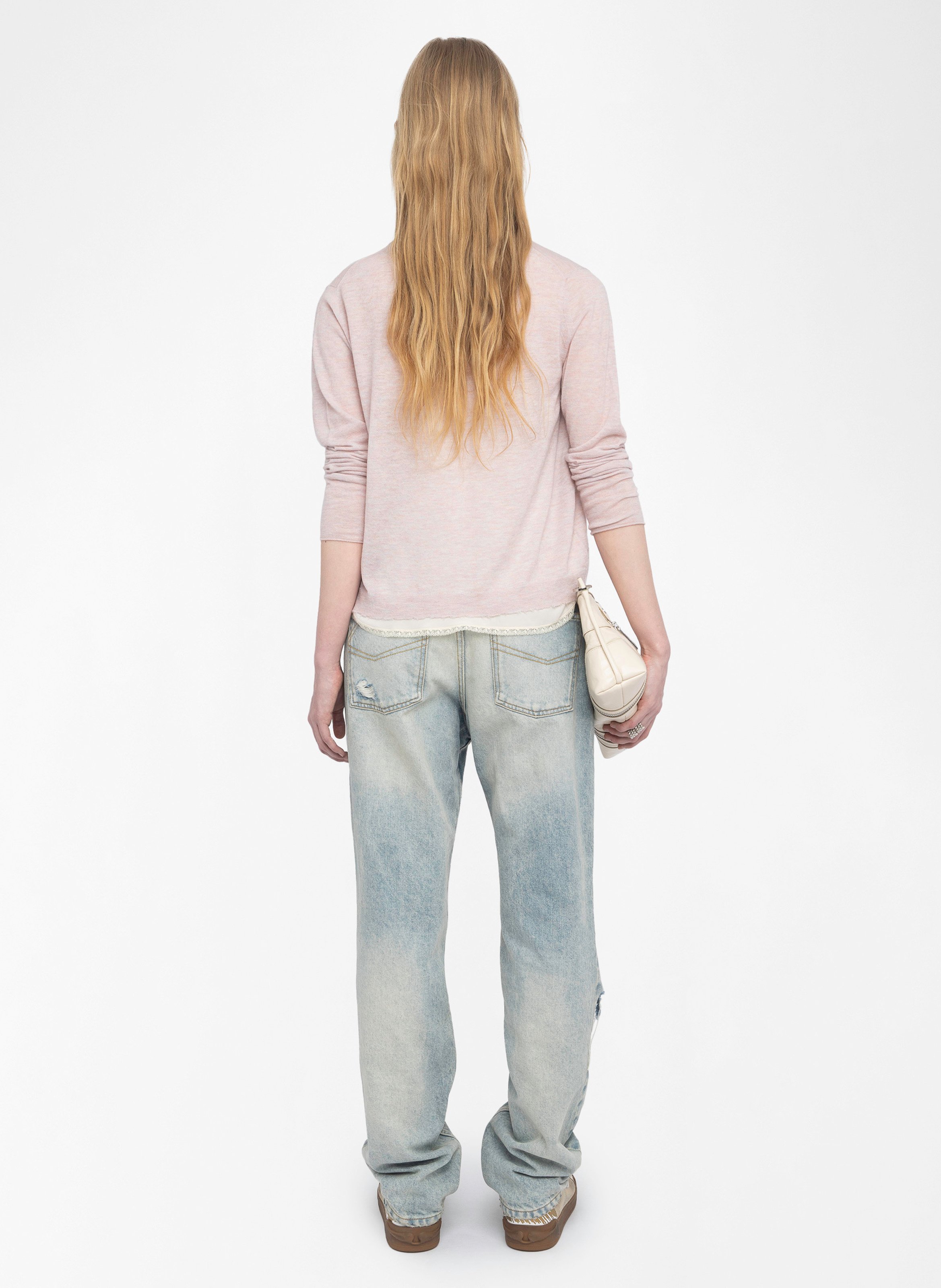 V-Ausschnitt-Knopfleiste aus Kaschmir ZADIG&VOLTAIRE Rosa