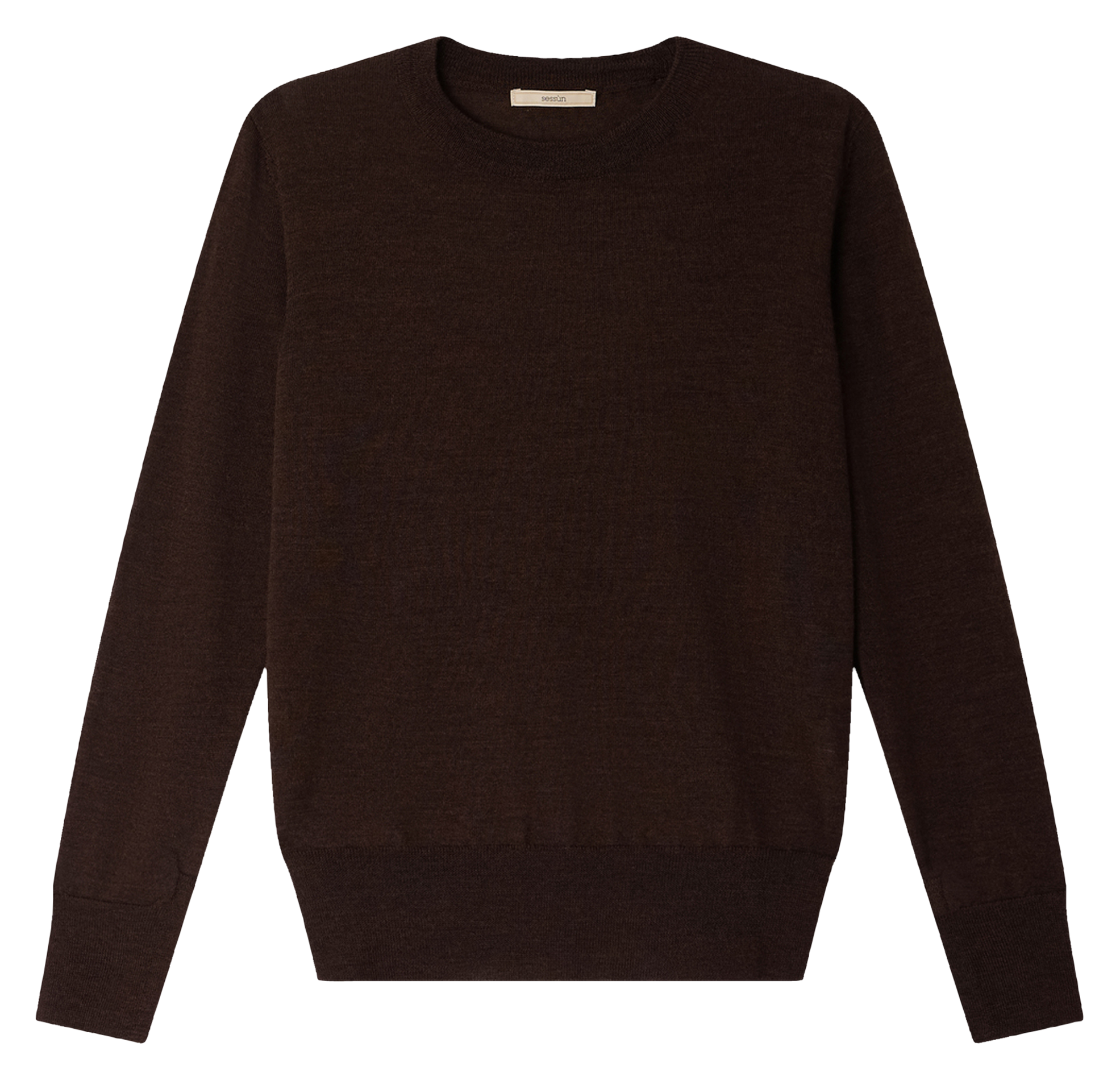 Pull col rond en laine SESSUN Marron