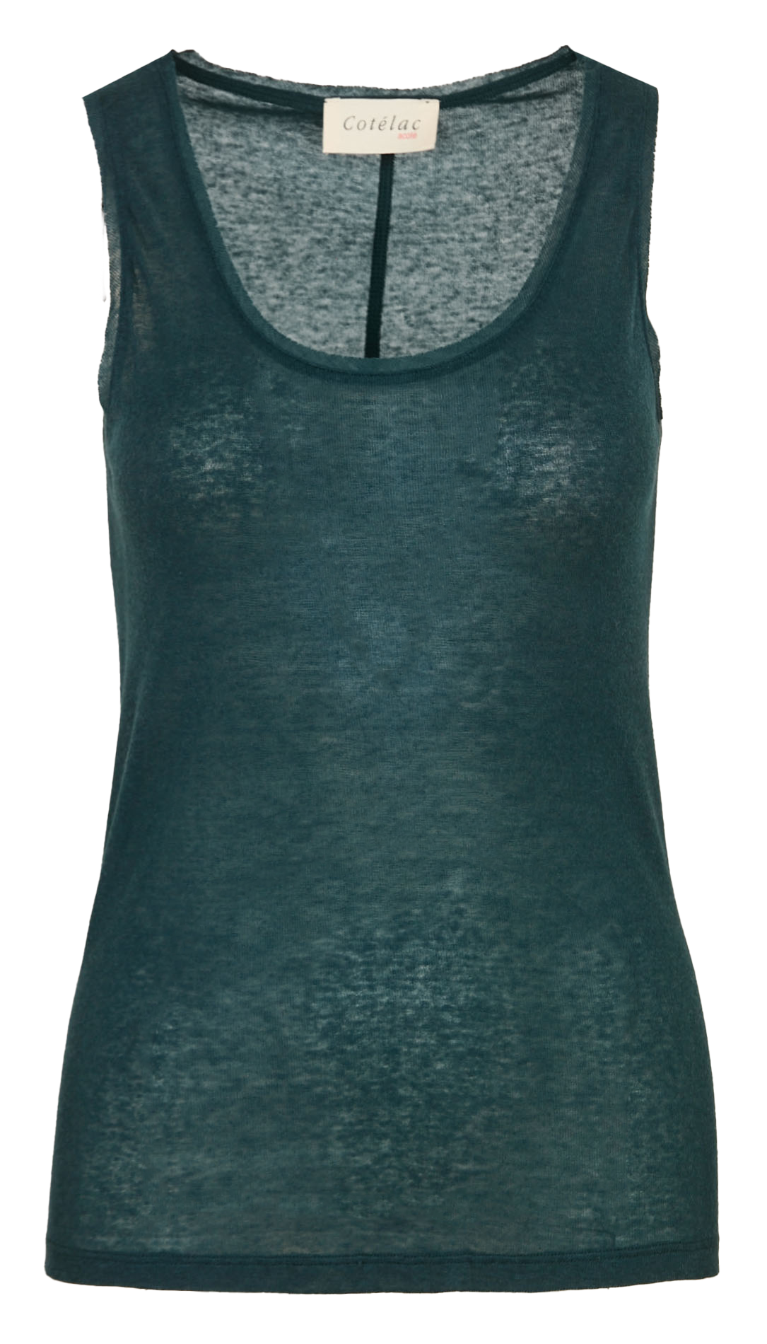 Fitted round neck tank top ACOTE Green