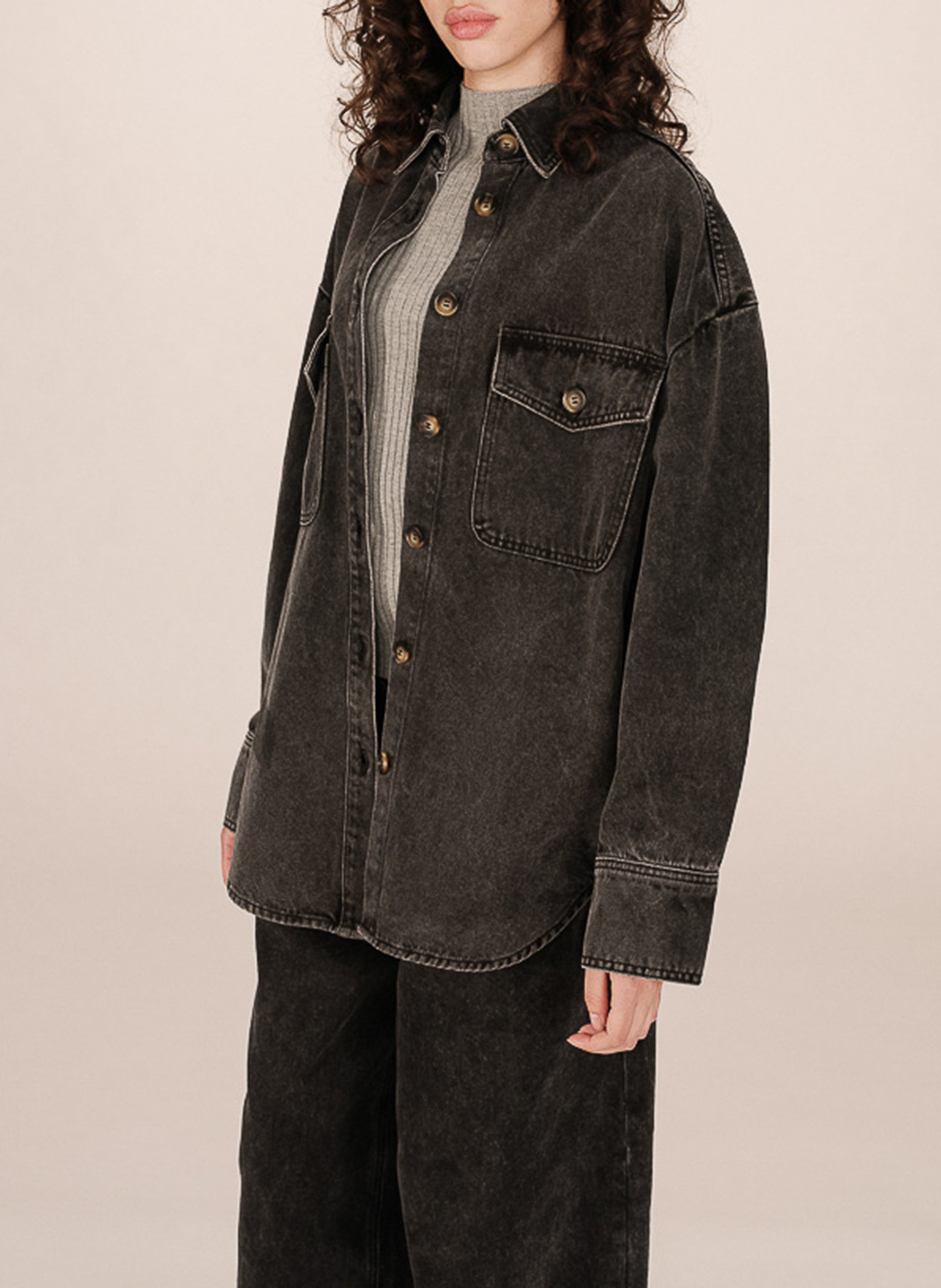 Classic Cotton Shirt GRACE ET MILA Black