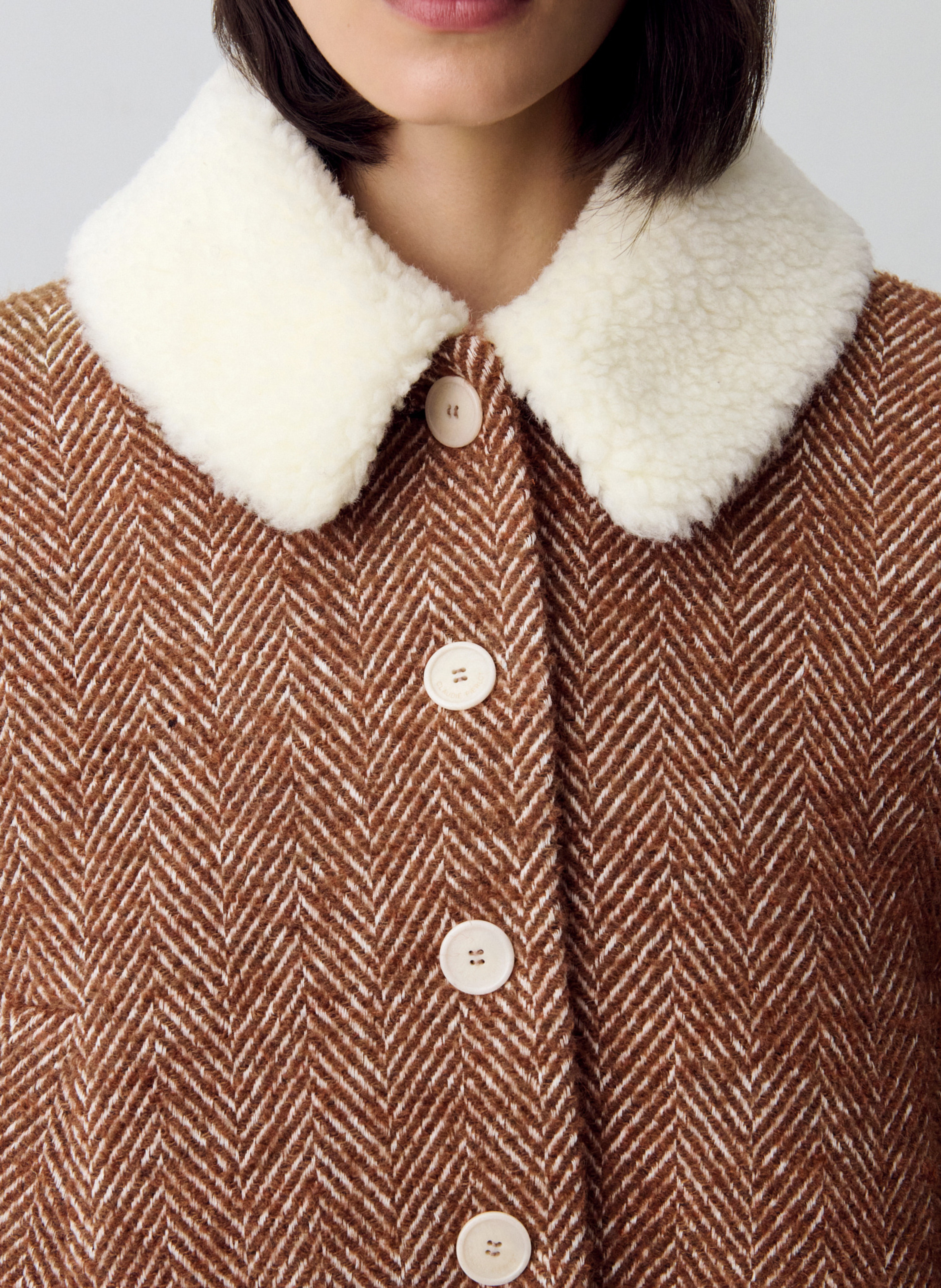 Manteau droit col classique CLAUDIE PIERLOT Multicolore