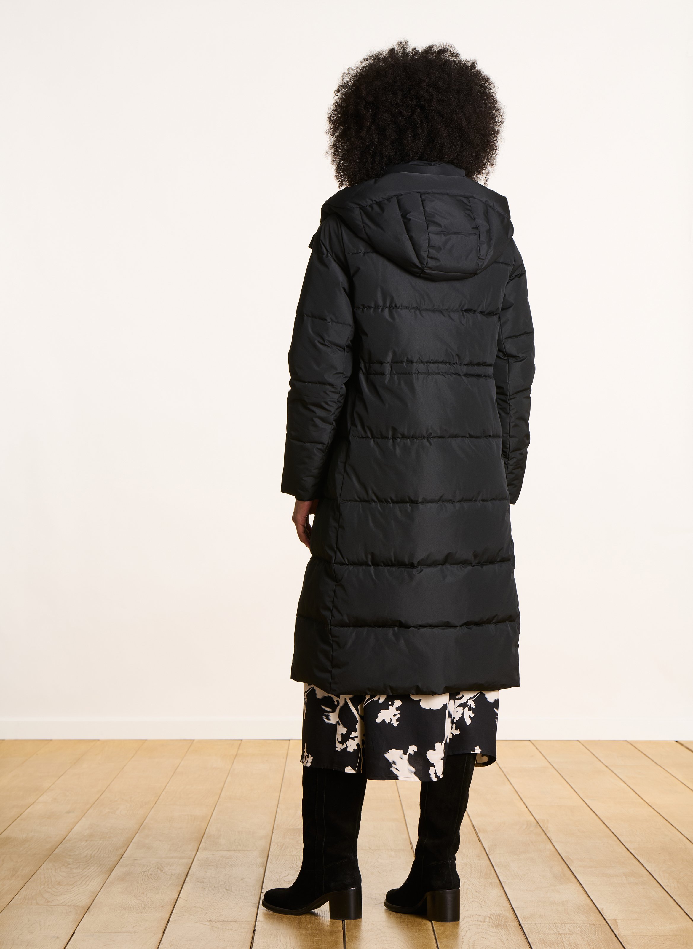 Gewatteerd, lang donsjack LA FEE MARABOUTEE Zwart