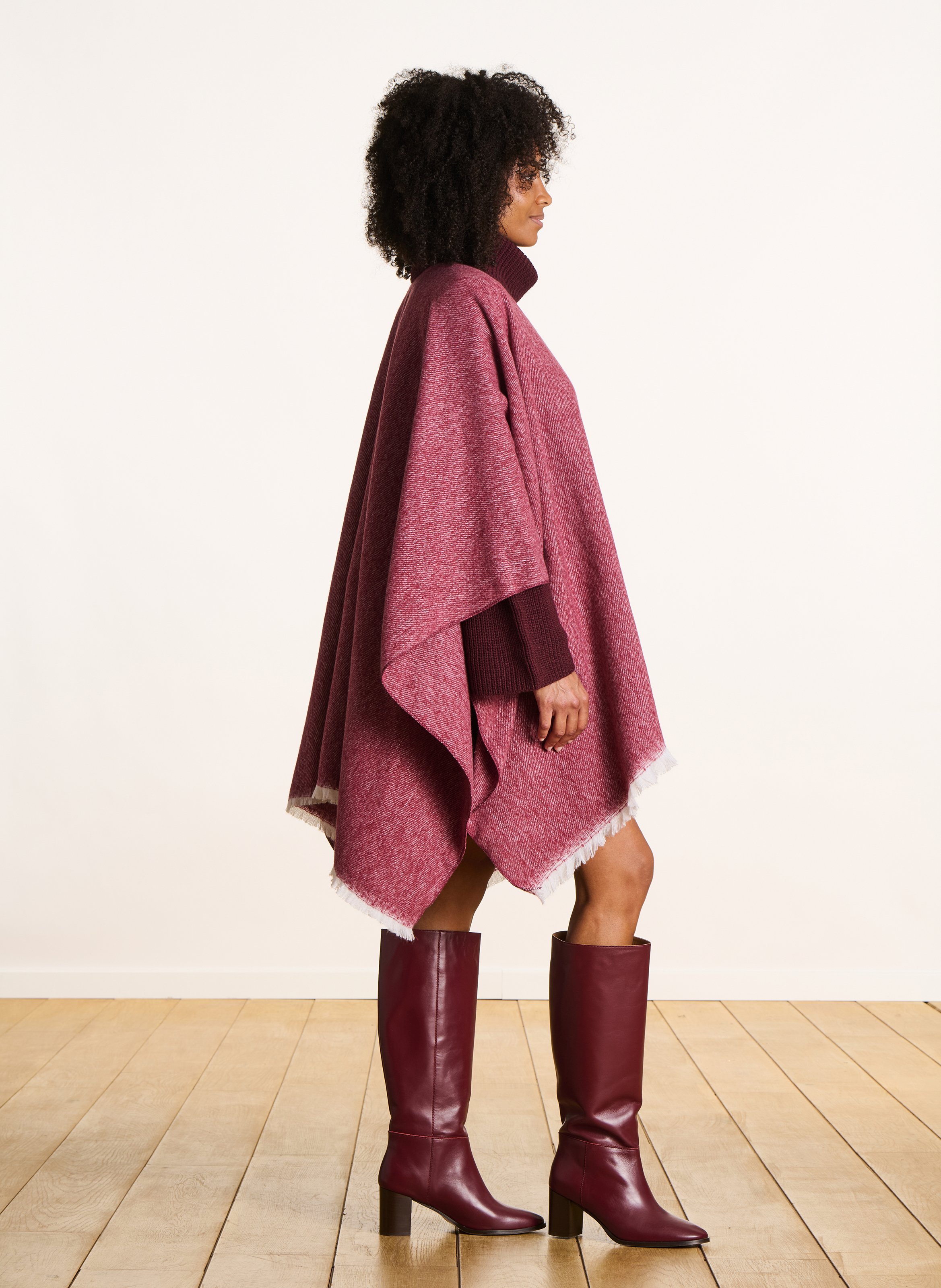 Oversize-Poncho  LA FEE MARABOUTEE Rot