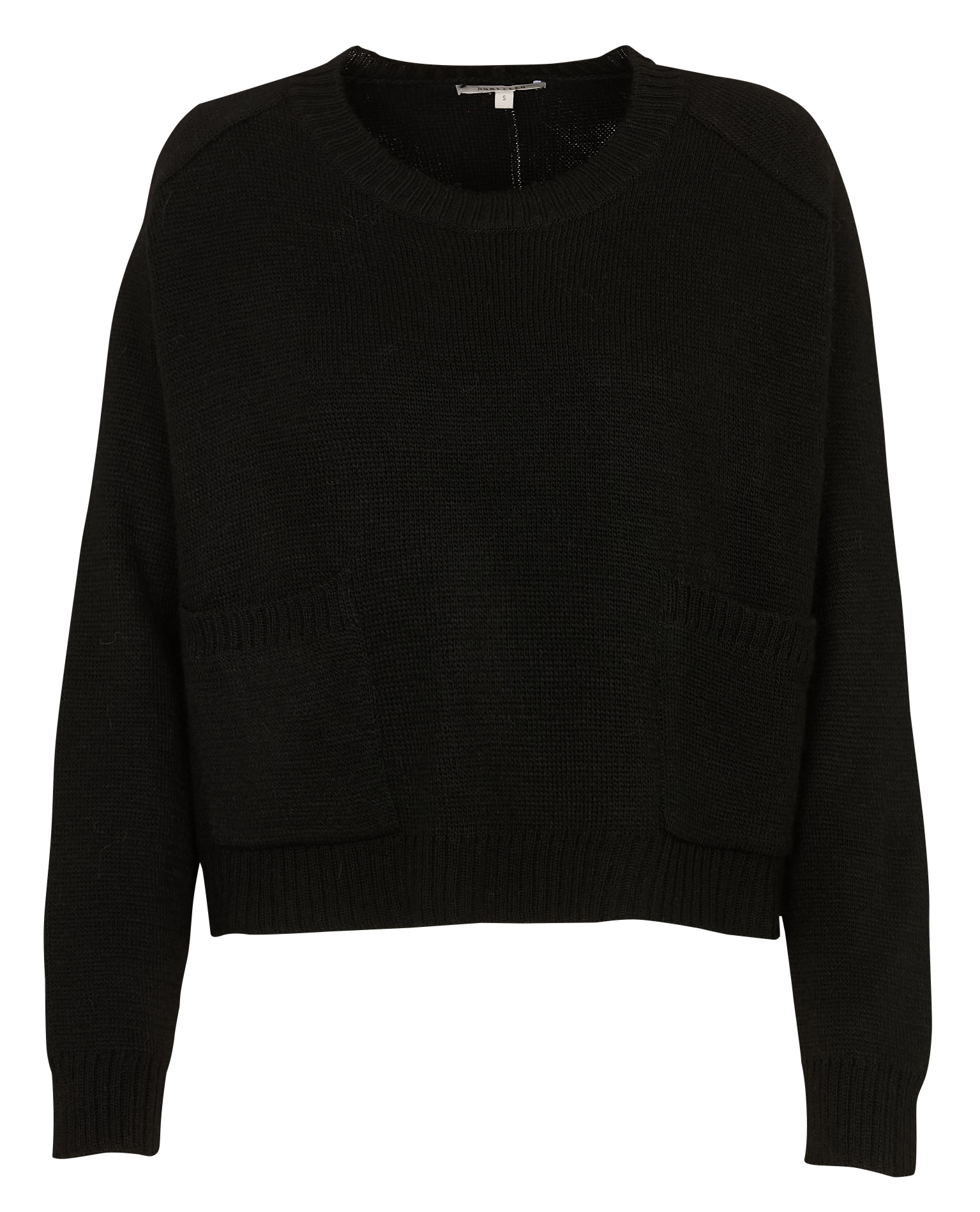 Suéter holgado liso con bolsillos. HUMILITY Negro