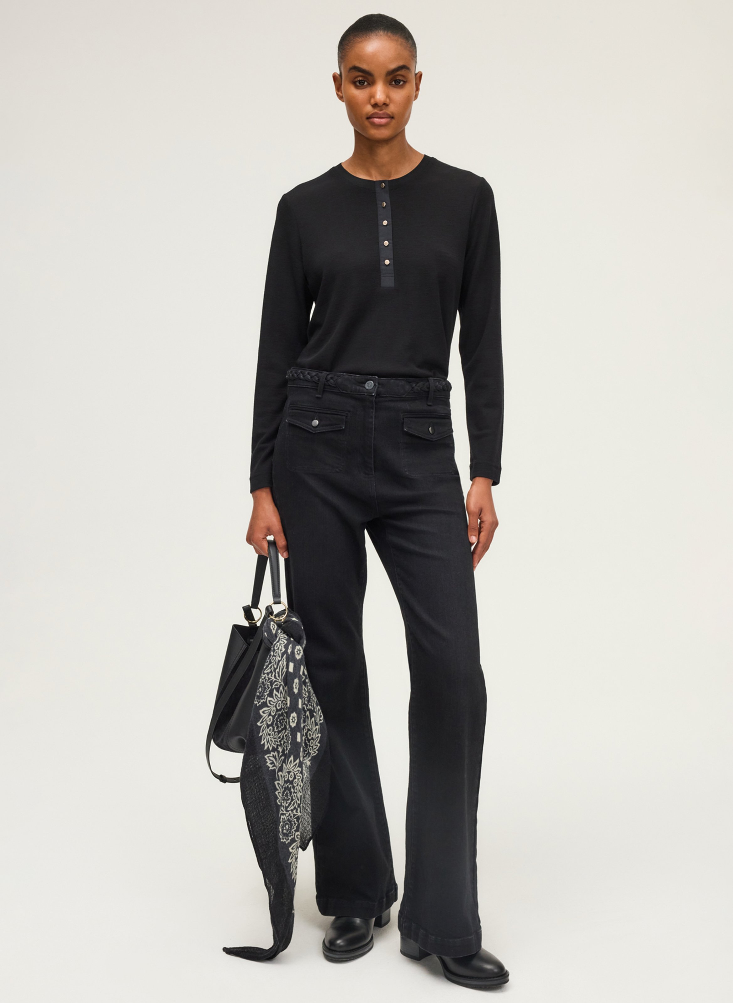 Pull col rond en laine PABLO Noir