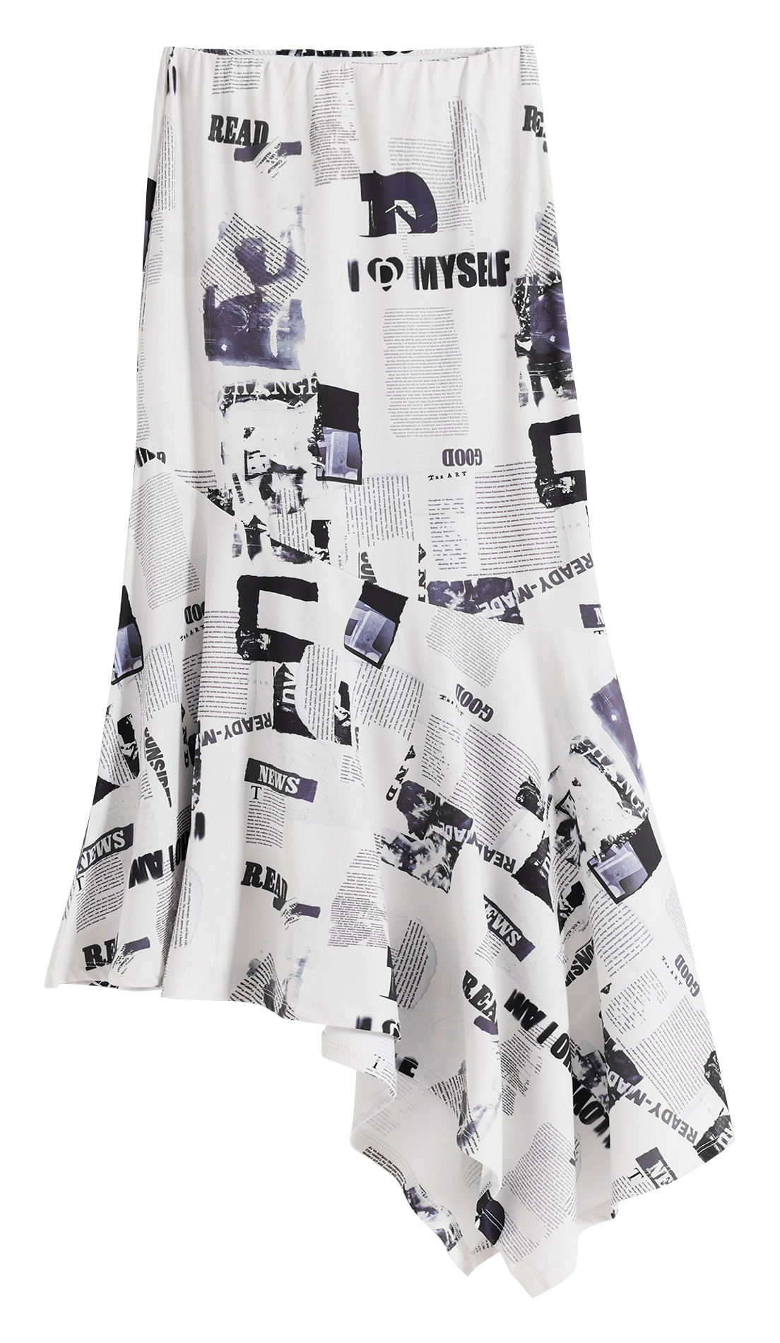 Jupe midi asymétrique DESIGUAL Blanc