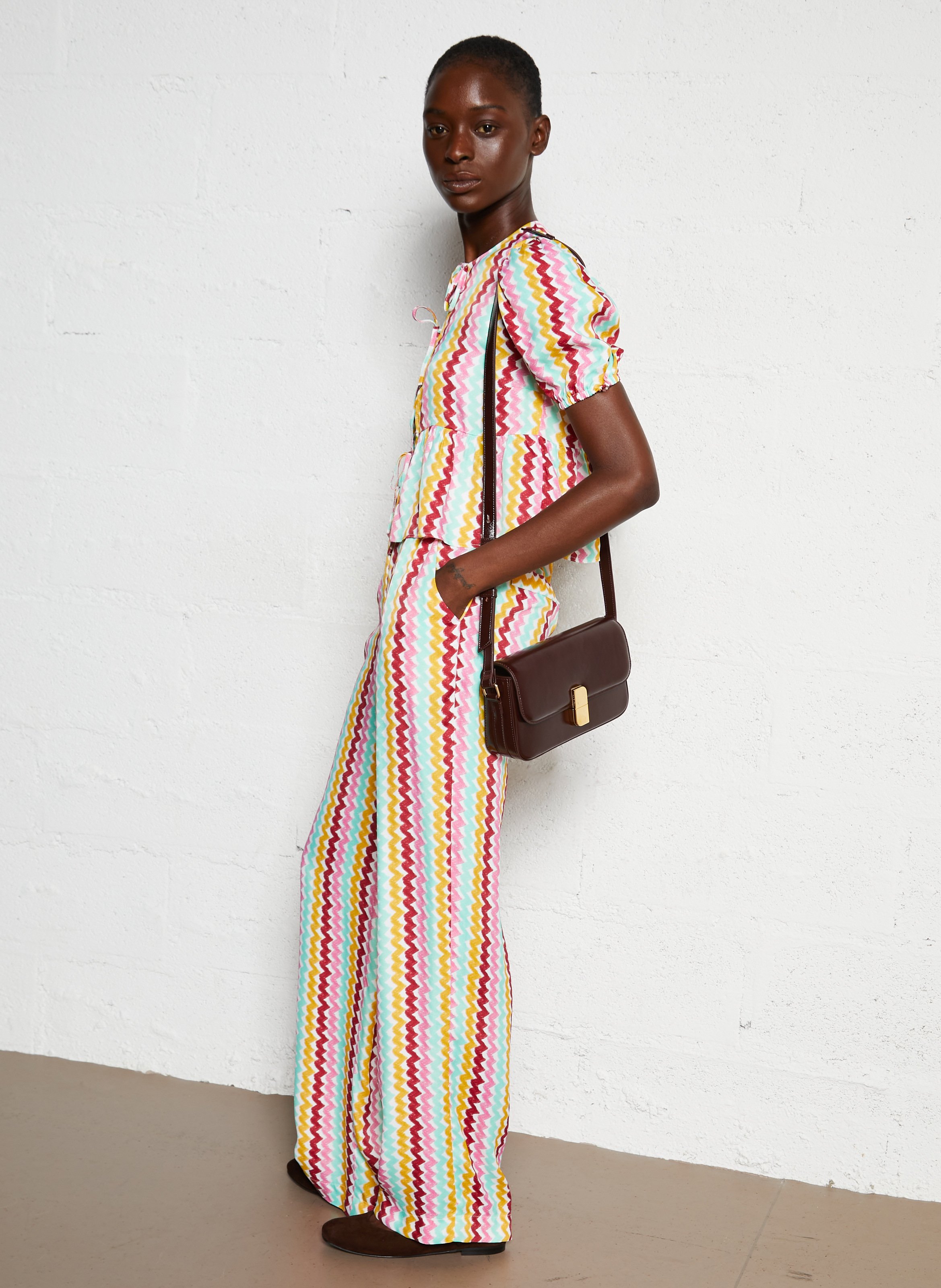 Baguette-Tasche aus Leder Braun