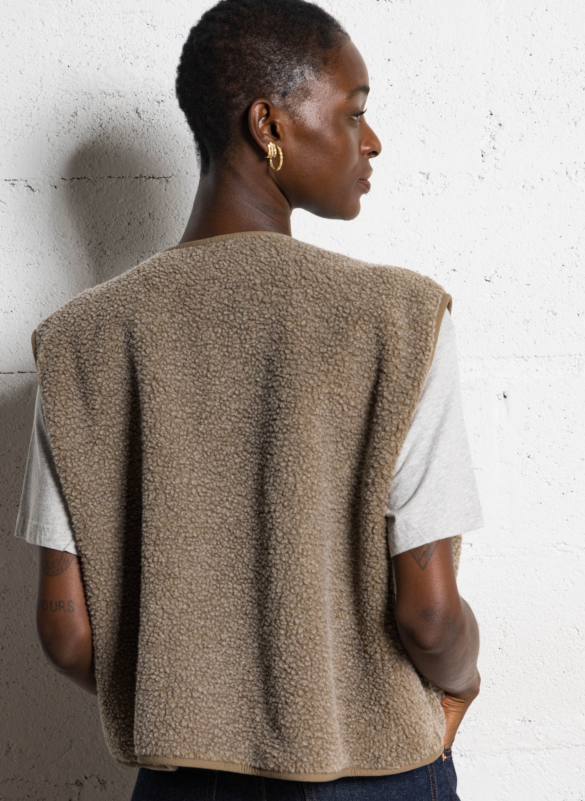 Weste aus Sweatstoff mit Rundhalskragen AMERICAN VINTAGE Grun