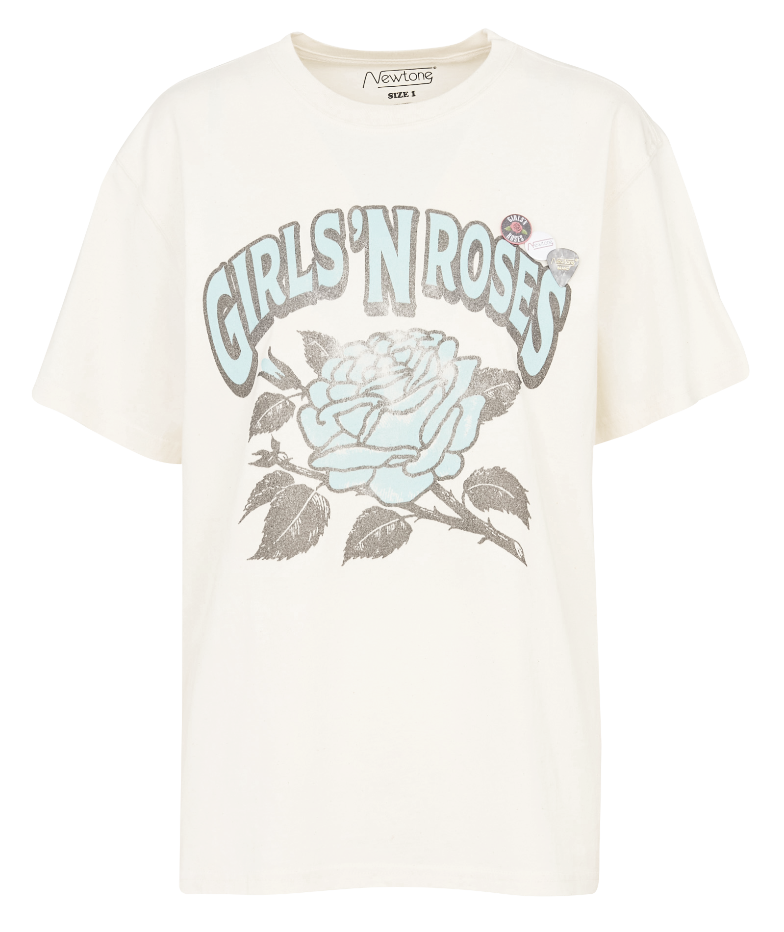 Tee-shirt droit col rond sérigraphié en coton NEWTONE Beige