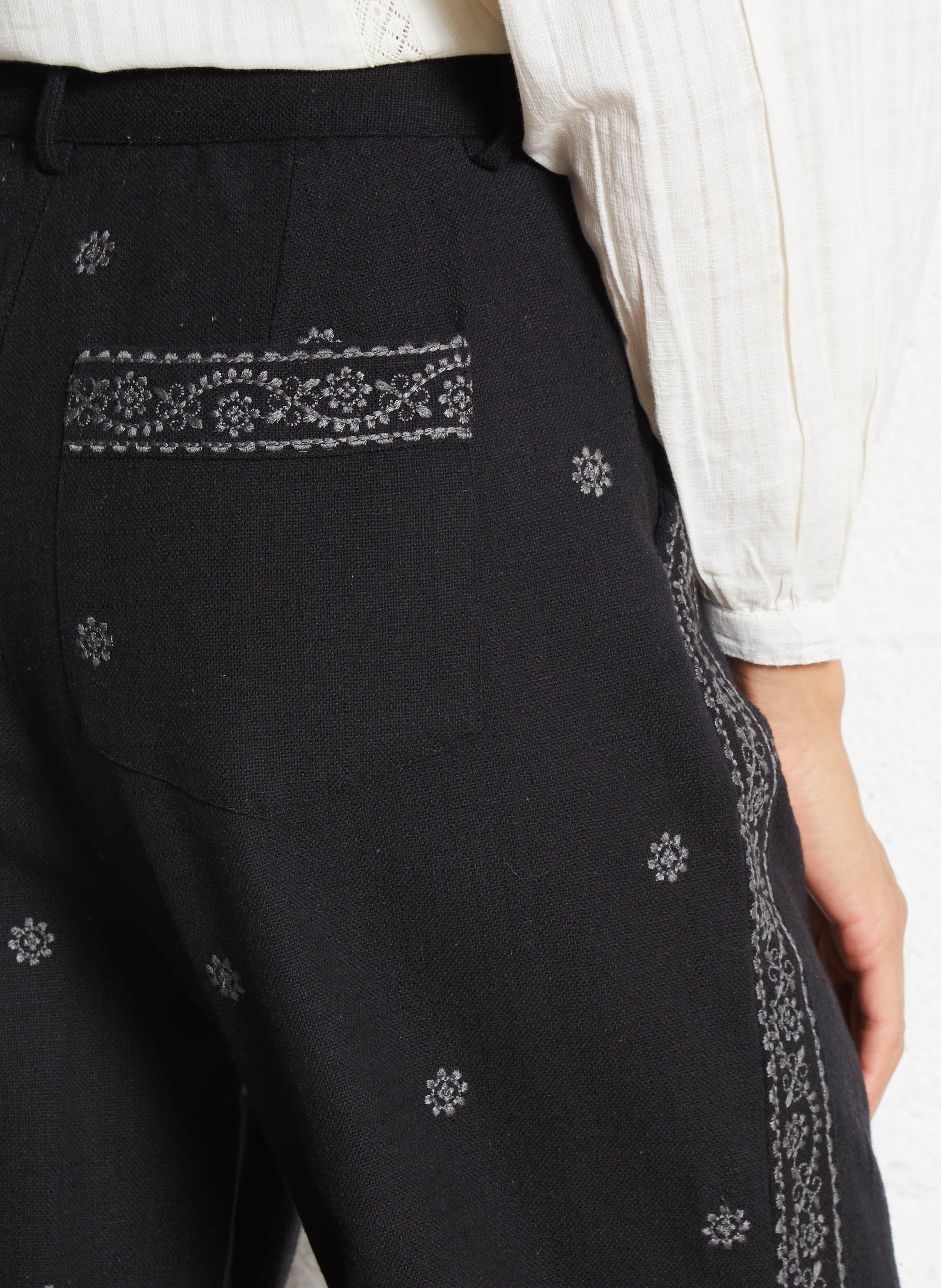 Wide cotton trousers  MAISON HOTEL Black