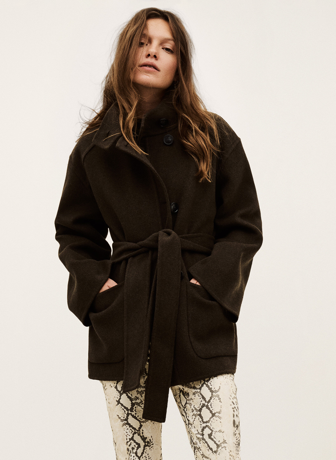 High-neck wool coat BA&SH