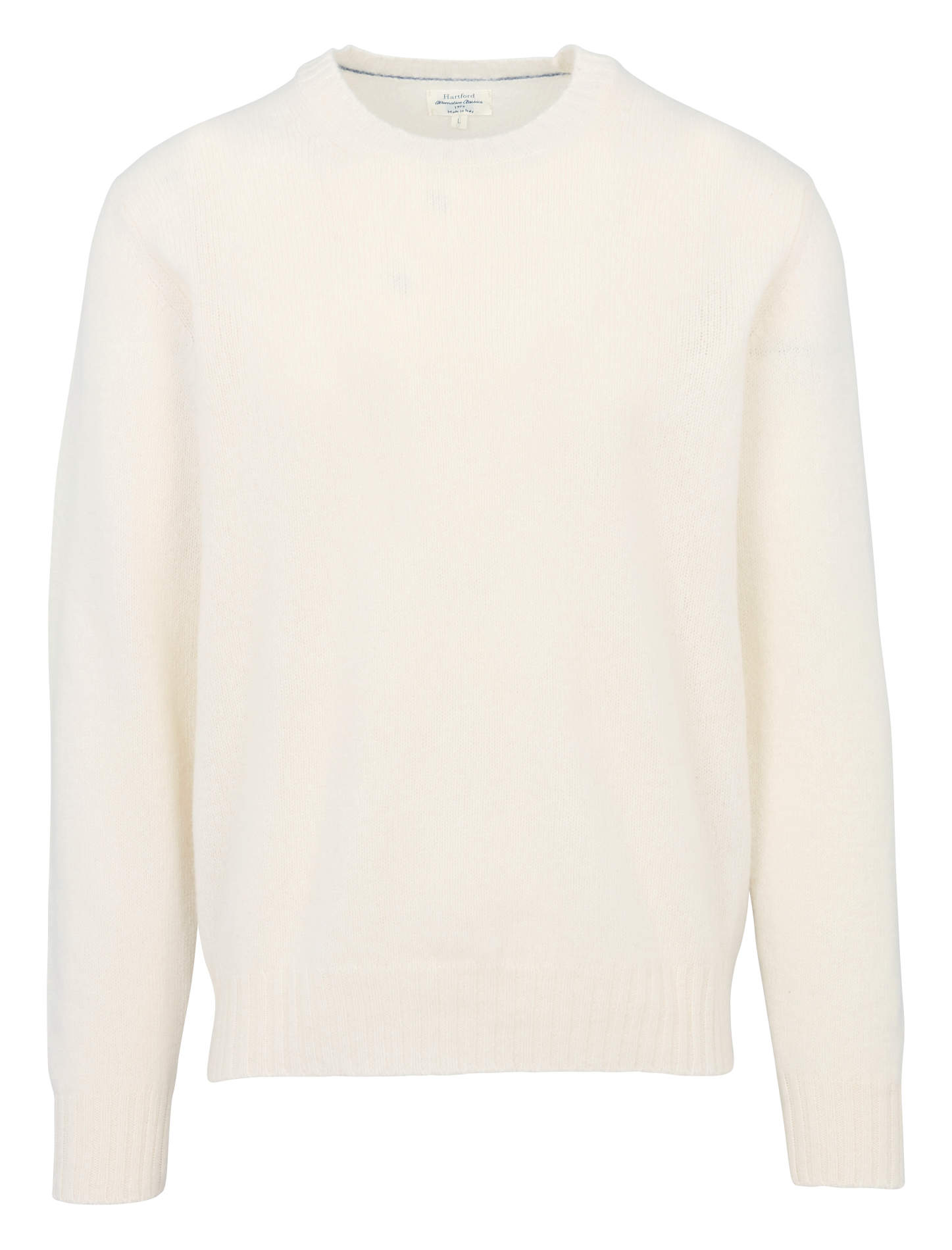 Pull droit col rond en laine HARTFORD Blanc