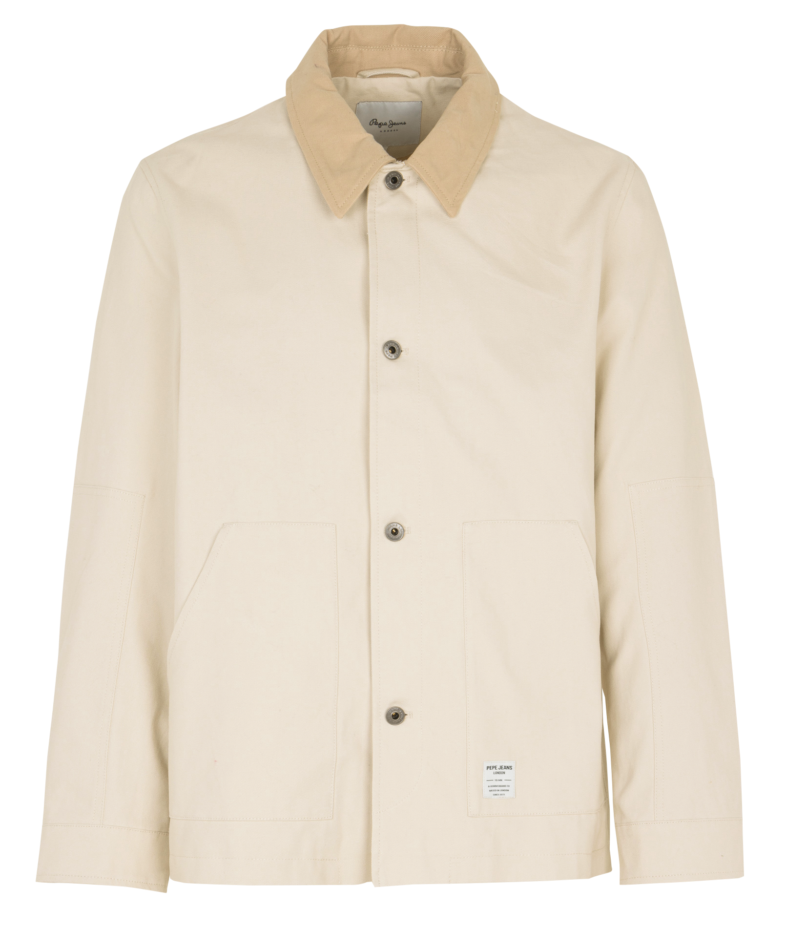 Veste droite col classique en coton PEPE JEANS Beige