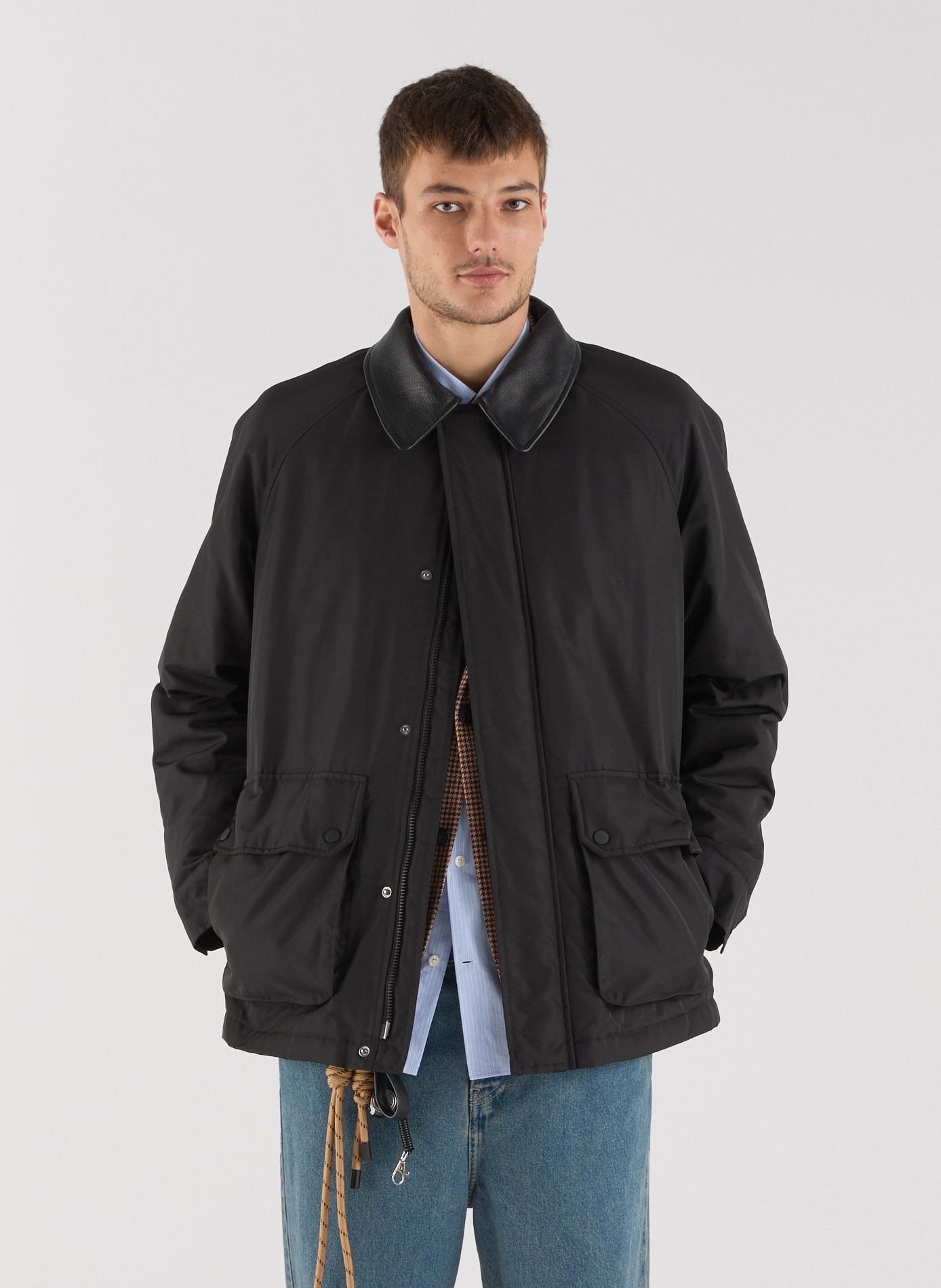 Straight-cut jacket with classic collar SAISON 1865 Black
