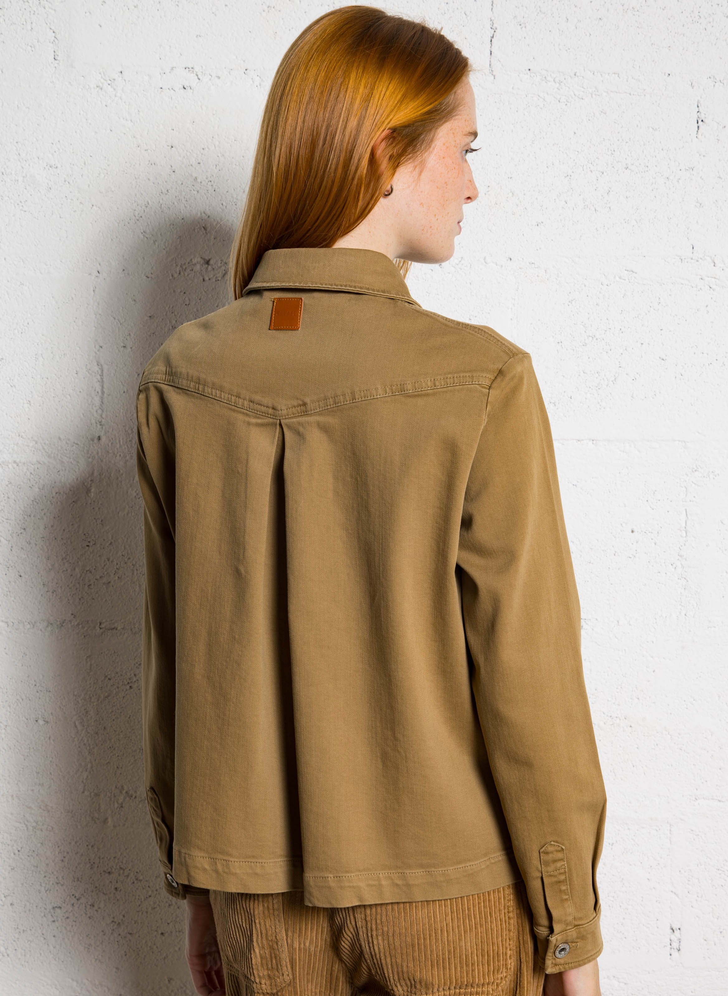 Veste col classique en coton mélangé PLEASE Beige