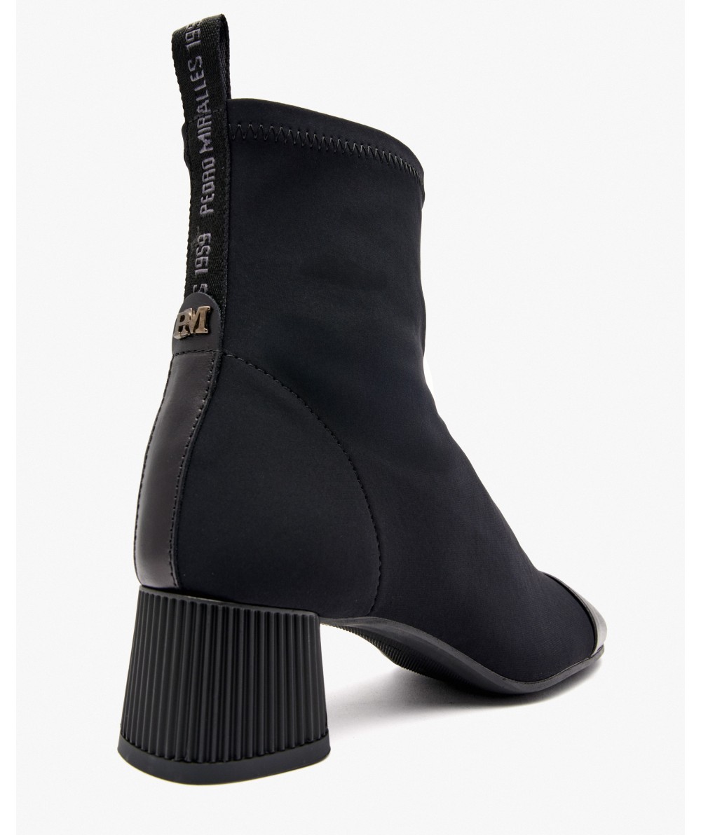 Black stretch fabric ankle boots PEDRO MIRALLES Black