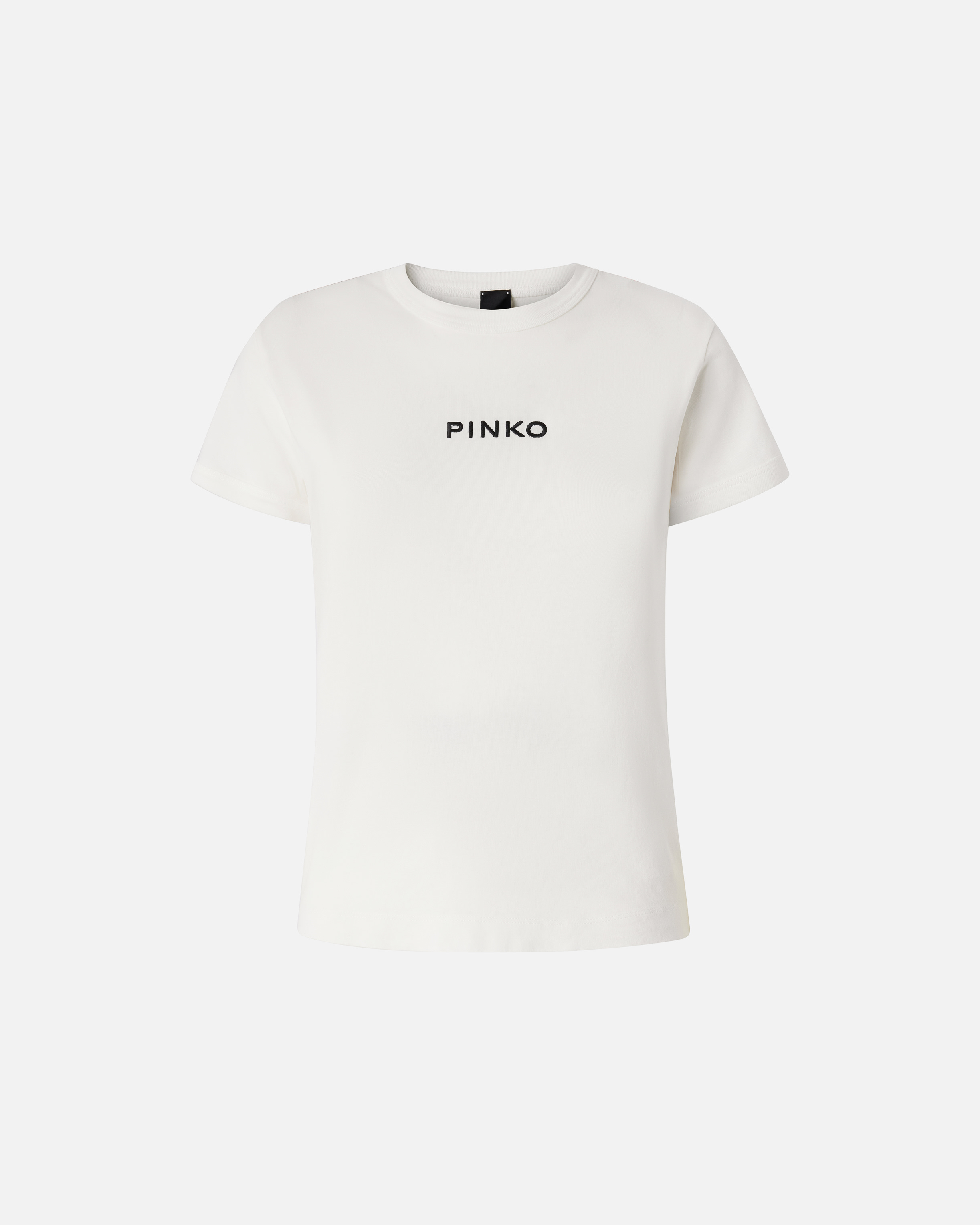 Short-sleeved t-shirt with embroidered logo PINKO White