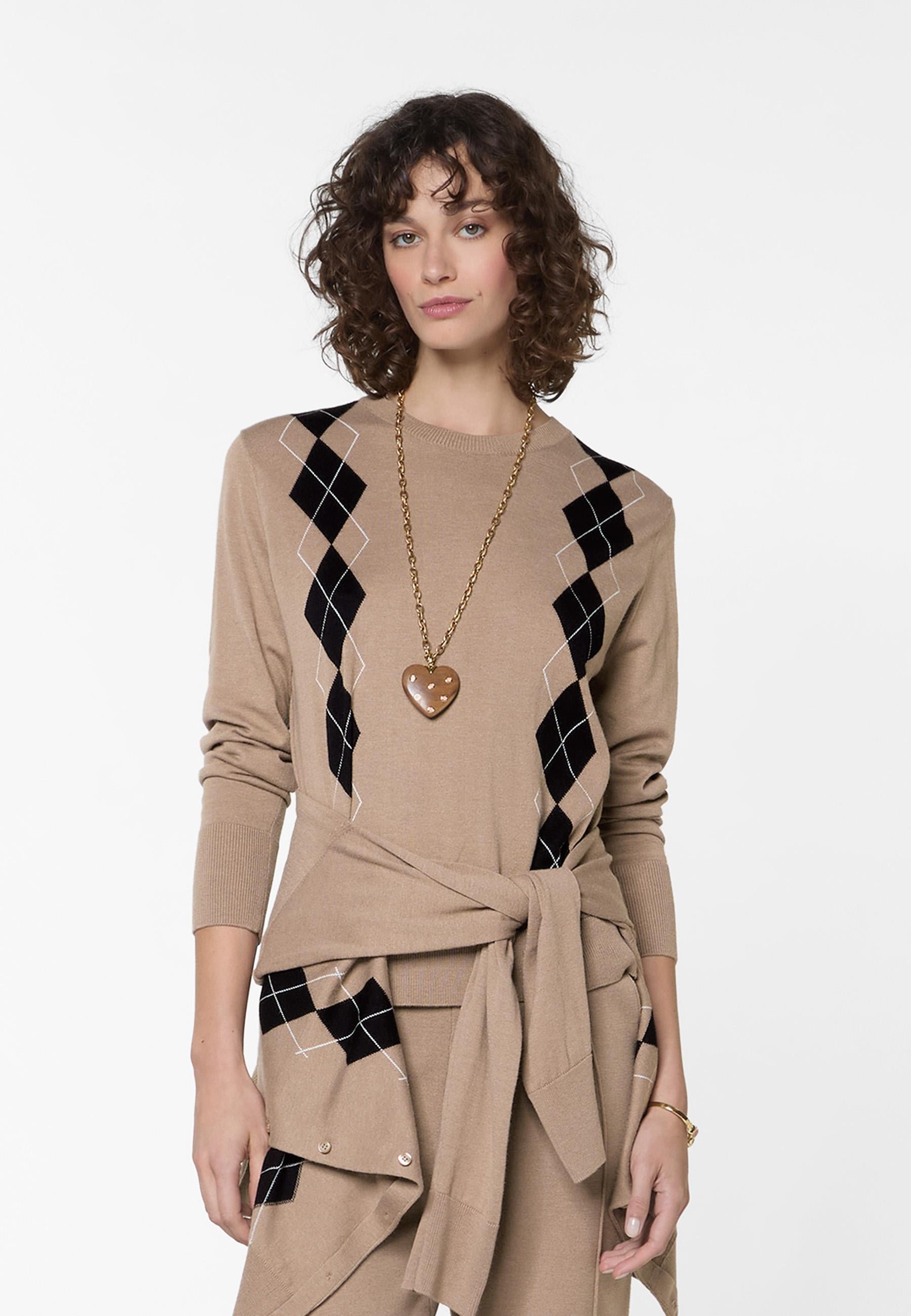 Chat jacquard sweater RODIER Brown